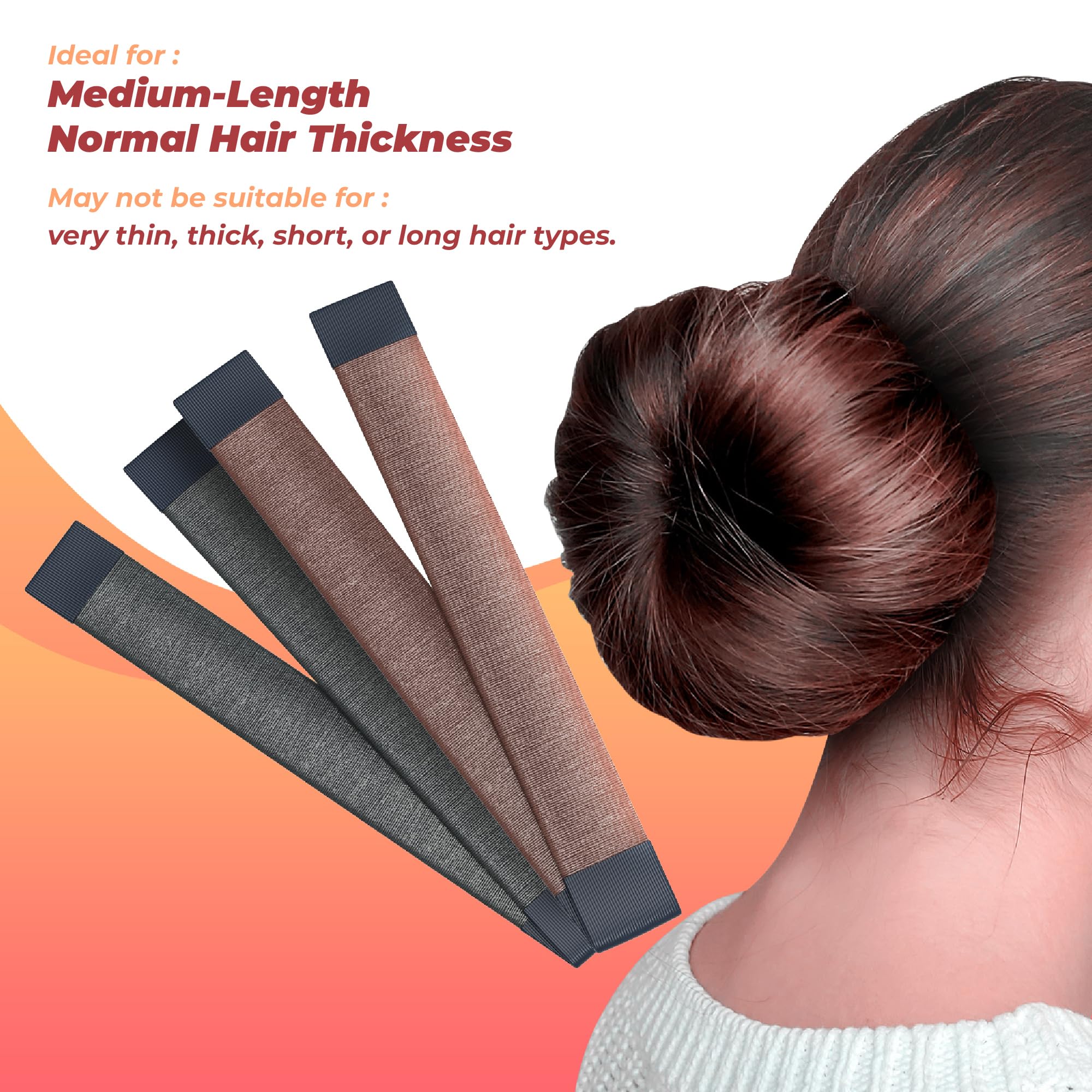Women's Hair Bun Maker French Twist Hair Fold Wrap Snap by K-Beauty (1 Black