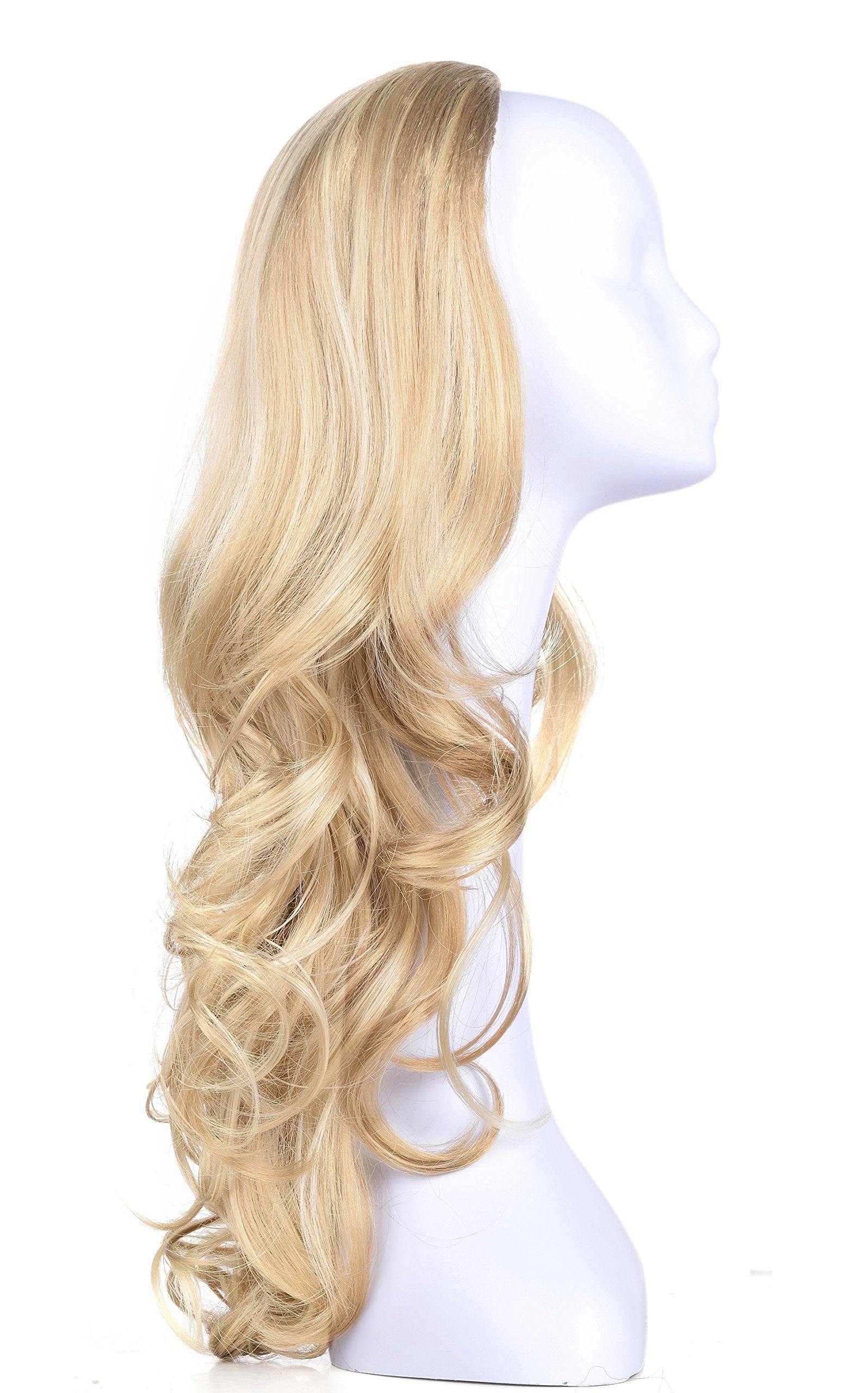 R1488H : OneDor 23 Curly 3/4 Ladies Half Wig Kanekalon Hair Synthetic Wigs with Comb on a Mesh Head Cap (R1488H)