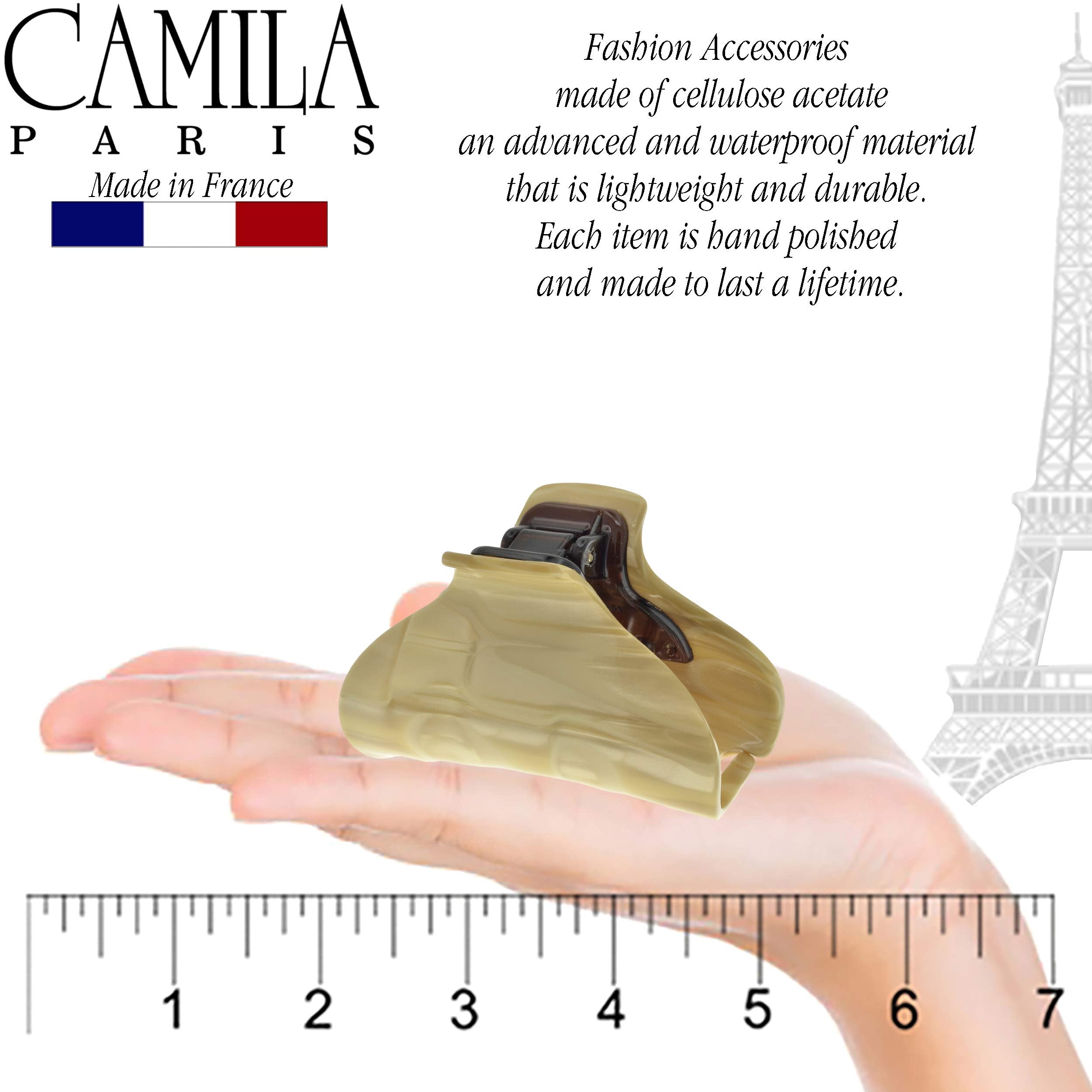 Camila Paris CP2125 French Hair Clips for Women, Handmade, Girls Hair Claw Clips Jaw Fashion Durable and Styling Hair Accessories for Women, Strong Hold No Slip Grip, Made in France