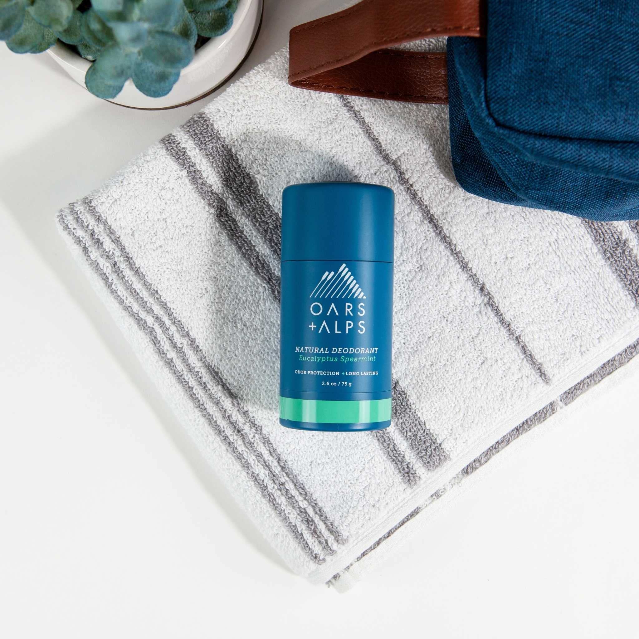 Oars + Alps Natural Deodorant for Men and Women, Aluminum Free and Alcohol Free, Vegan and Gluten Free, Eucalyptus Spearmint, 2 Pack, 5.2 Oz