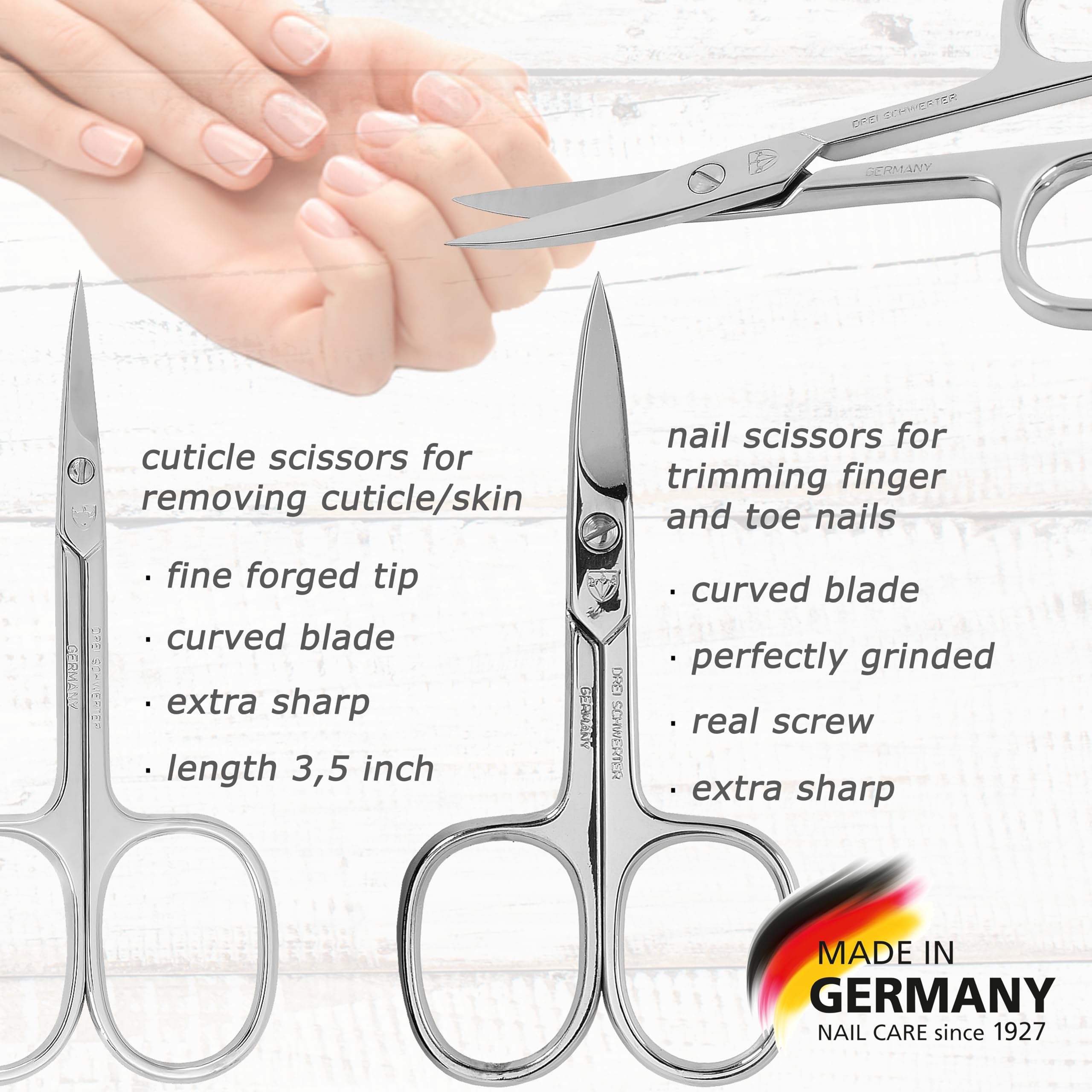 THREE SWORDS - Exclusive 12-Piece MANICURE - PEDICURE - GROOMING - NAIL CARE set / kit / case - Made in Solingen / Germany (000750)