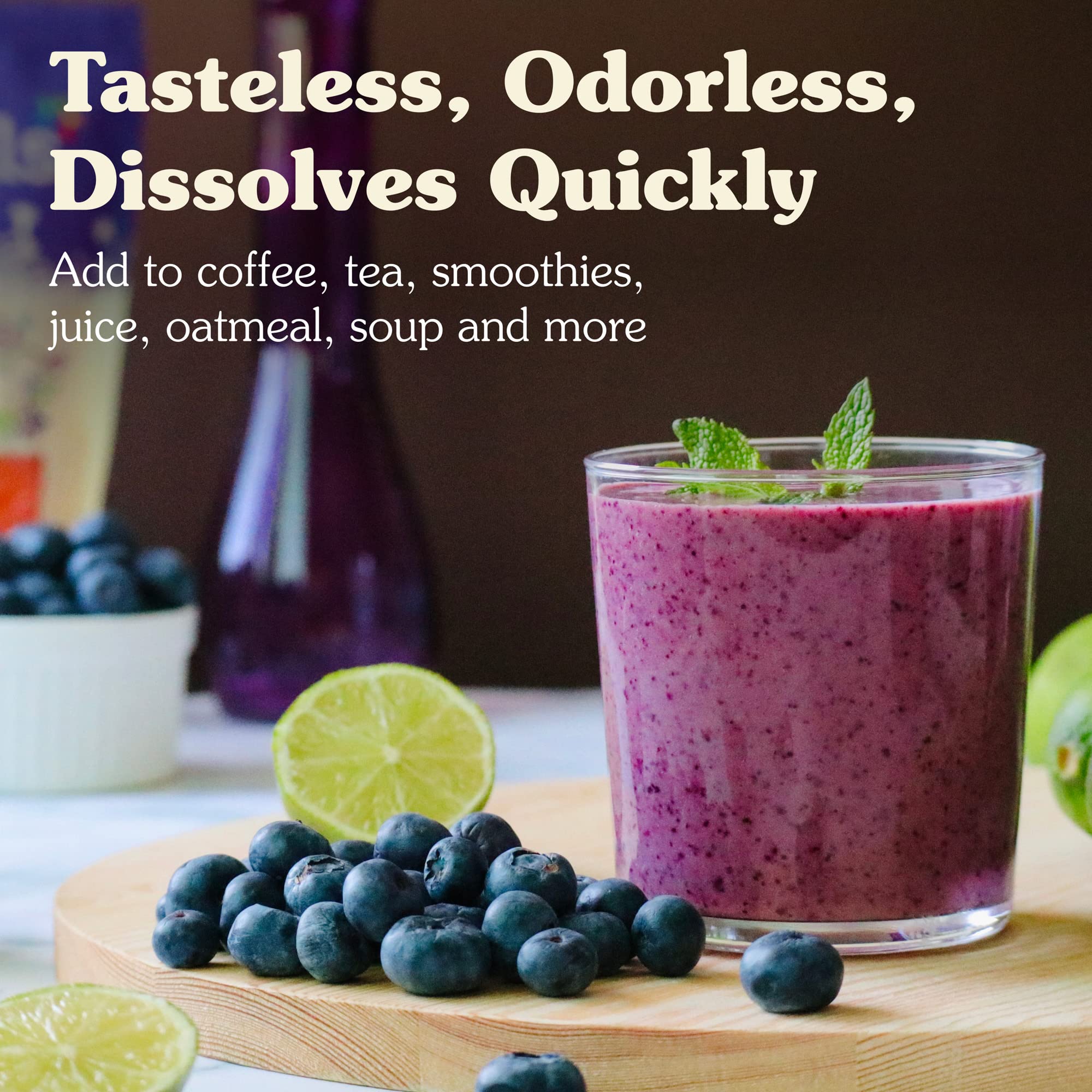 NuNaturals Collagen Peptides Powder (Type I, III), for Skin, Hair, Nail, and Joint Health, 14 oz