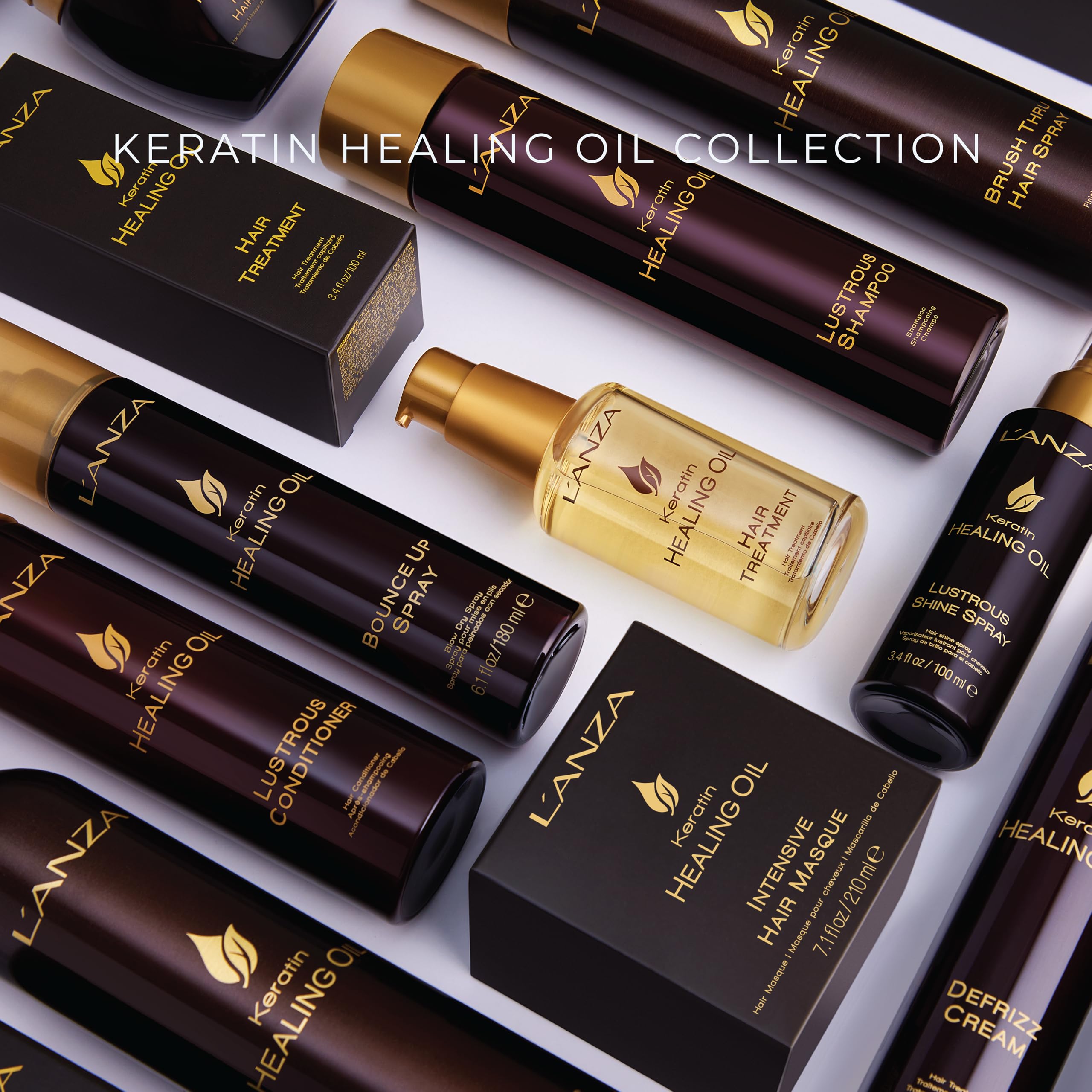 L'ANZA Keratin Healing Oil Hair Treatment, Hair Oil Revives & Nourishes Dry Damaged Hair & Scalp, Sulfate Free with Phyto IV Complex, Cruelty Free Volumizing Hair Care with UV Protection (1.7 Fl Oz)