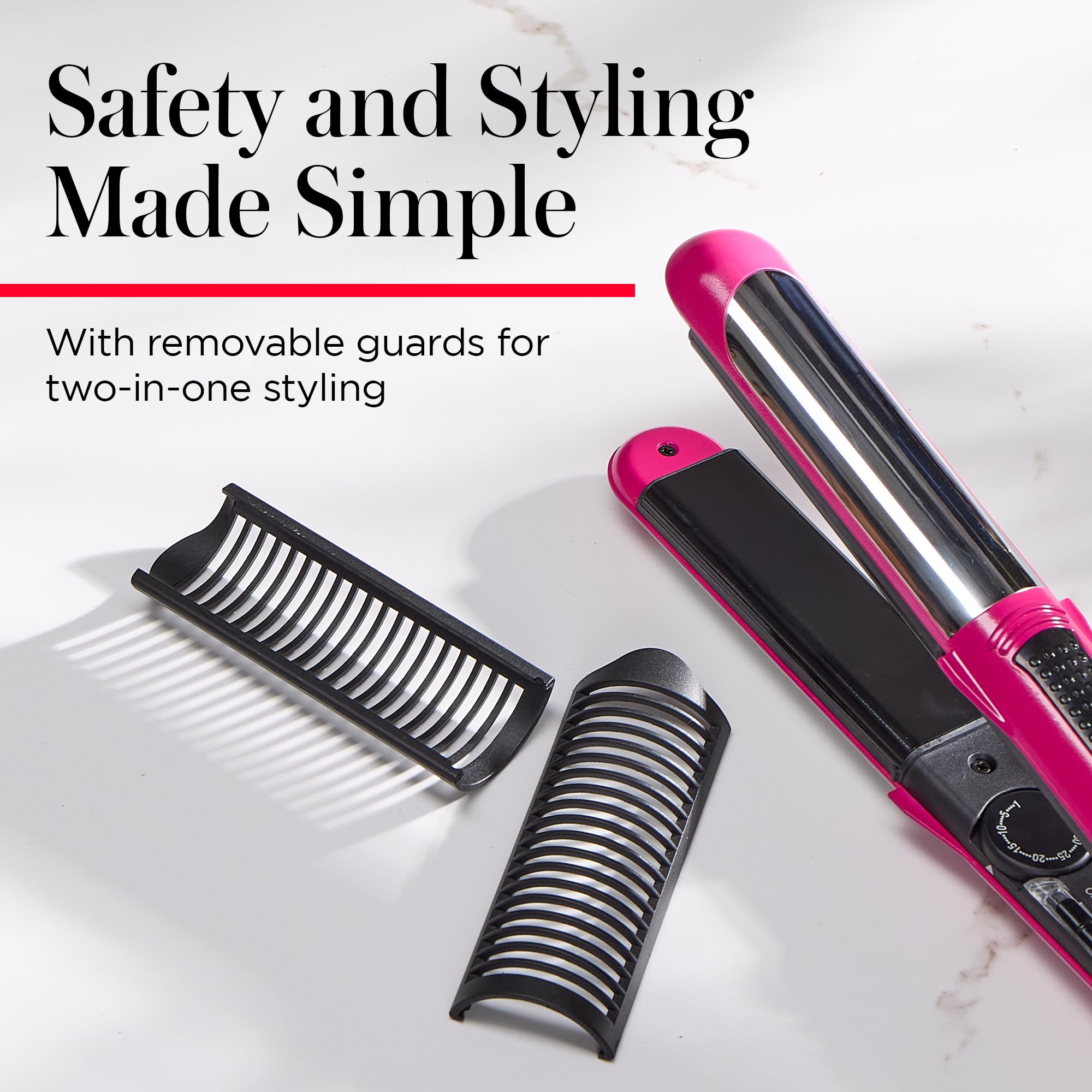 REVLON Perfect Match Flat Iron - Hair Curler and Hair Straightener, with Triple Oil-Infused Ceramic Plates to Reduce Damage, Restore Natural Moisture and Shine