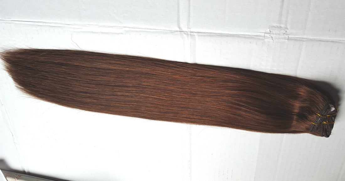 Tressmatch 16 18 Remy (Remi) Human Hair Clip In Extensions Chocolate Brown (Color #4) 9 Pieces (Pcs) Full Head Set [Set Weight: 4.2oz/120grams]