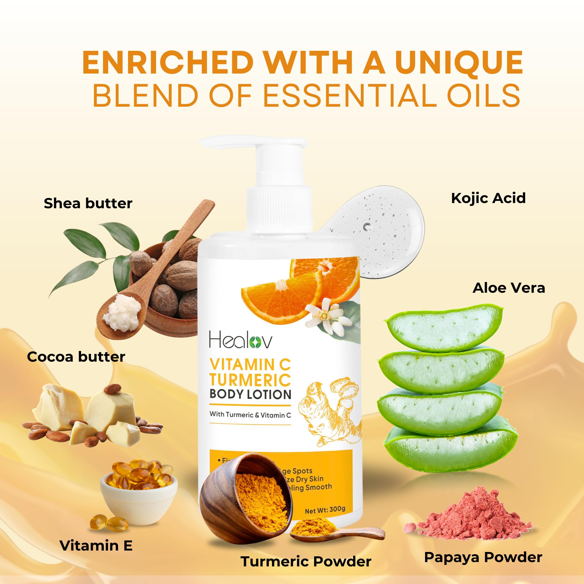 Turmeric Lotion for Dark Spots – Natural Skin Brightening Body Lotion – Turmeric Face Cream to Cleanse Skin, Fight Acne, Even Tone, Clear Scars, and Sun Damage – Dark Spot Cream for Hyperpigmentation