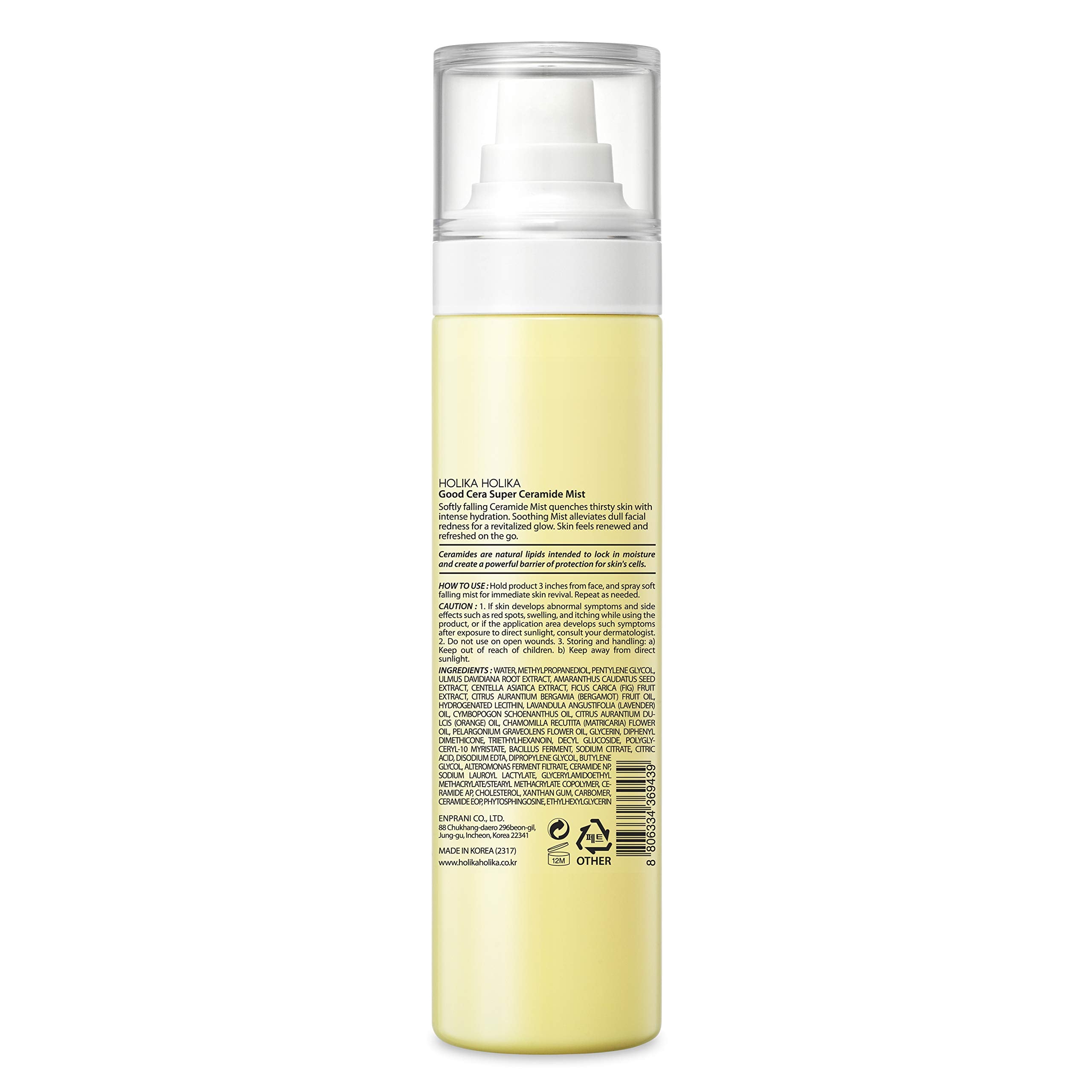 HOLIKA HOLIKA Good Cera Super Ceramide Mist | Face Mist Hydrating Spray w/Fermented Ceramides | Korean Skincare Low pH Face Moisturizer Mist Spray | Facial Spray Hydrating Mist (4.05 fl oz)