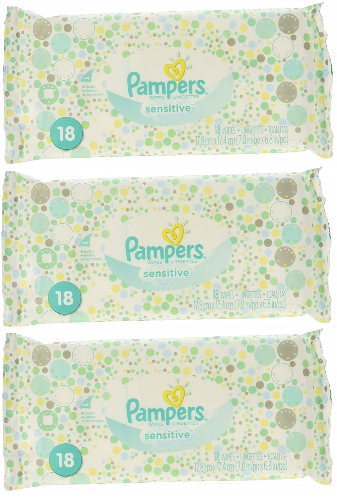 Pampers Sensitive Wipes 18 Count 3 Pack