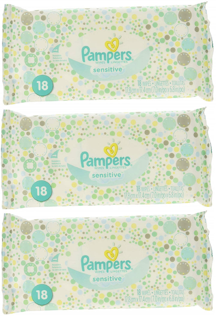 Pampers Sensitive Wipes 18 Count 3 Pack