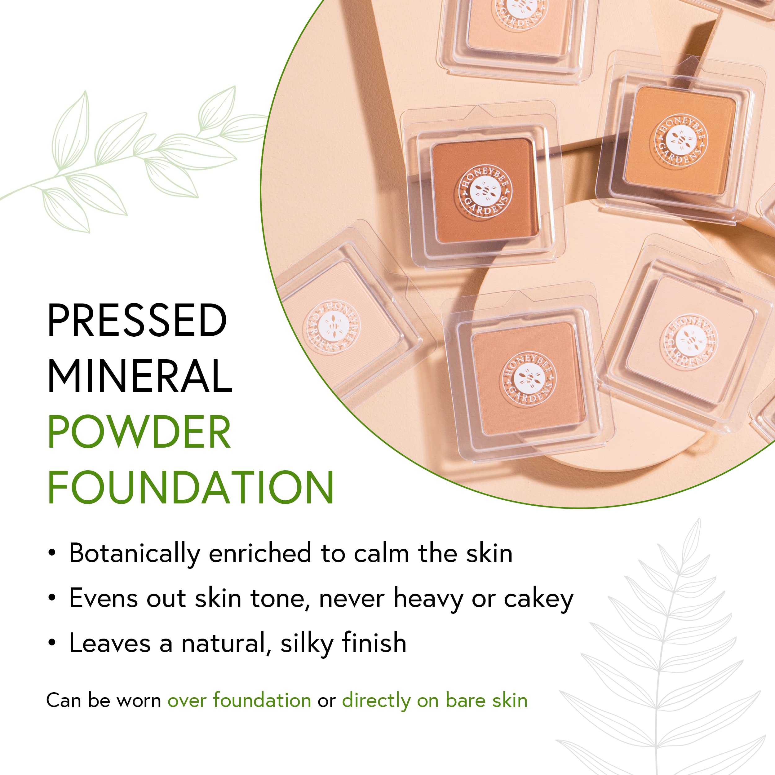 Pressed Mineral Powder Foundation Sundance, 0.26 oz by Honeybee Gardens