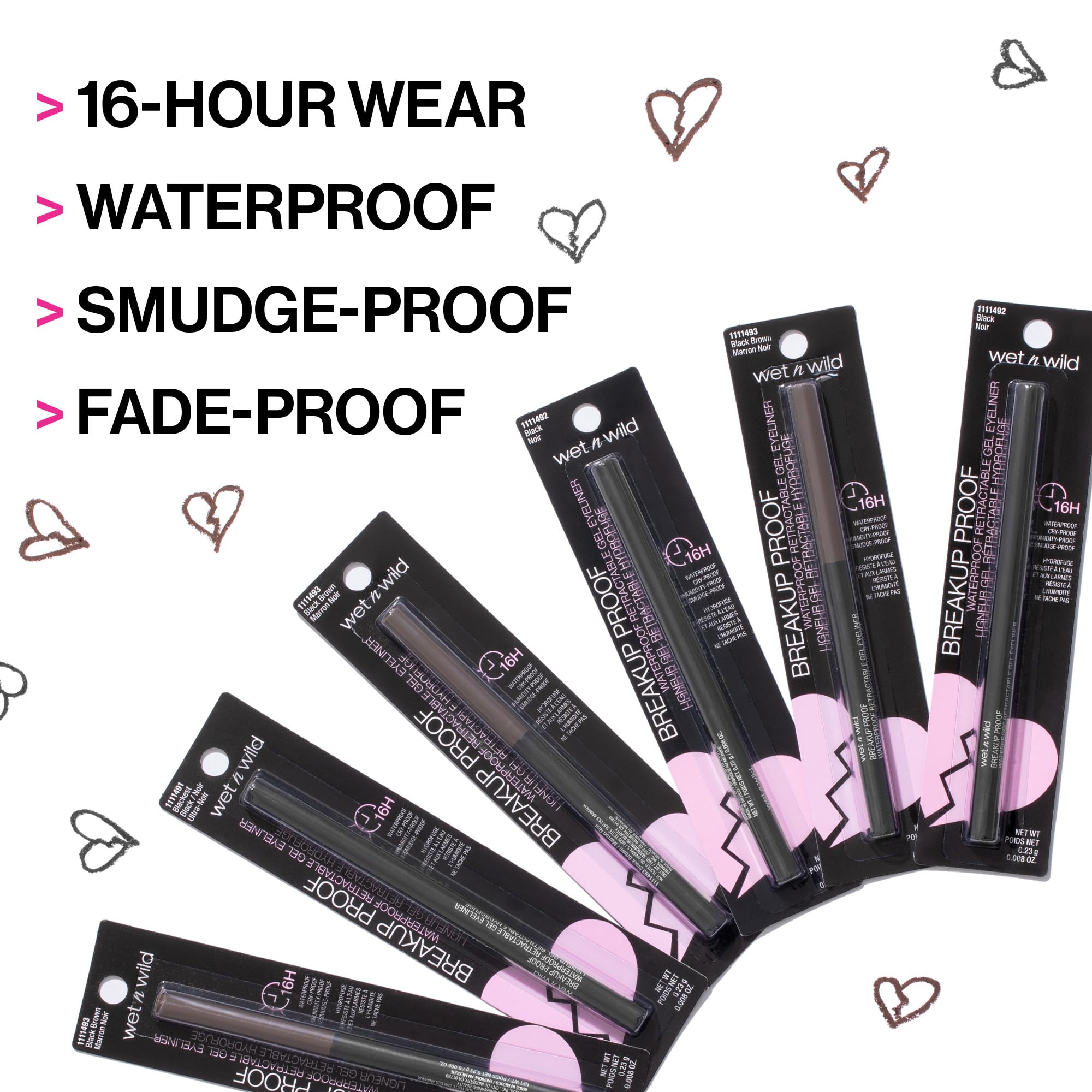 wet n wild Mega Last Breakup Proof Retractable Eyeliner - Waterproof 16-Hour Long-Lasting Wear, Cruelty-Free & Vegan - Dark Brown