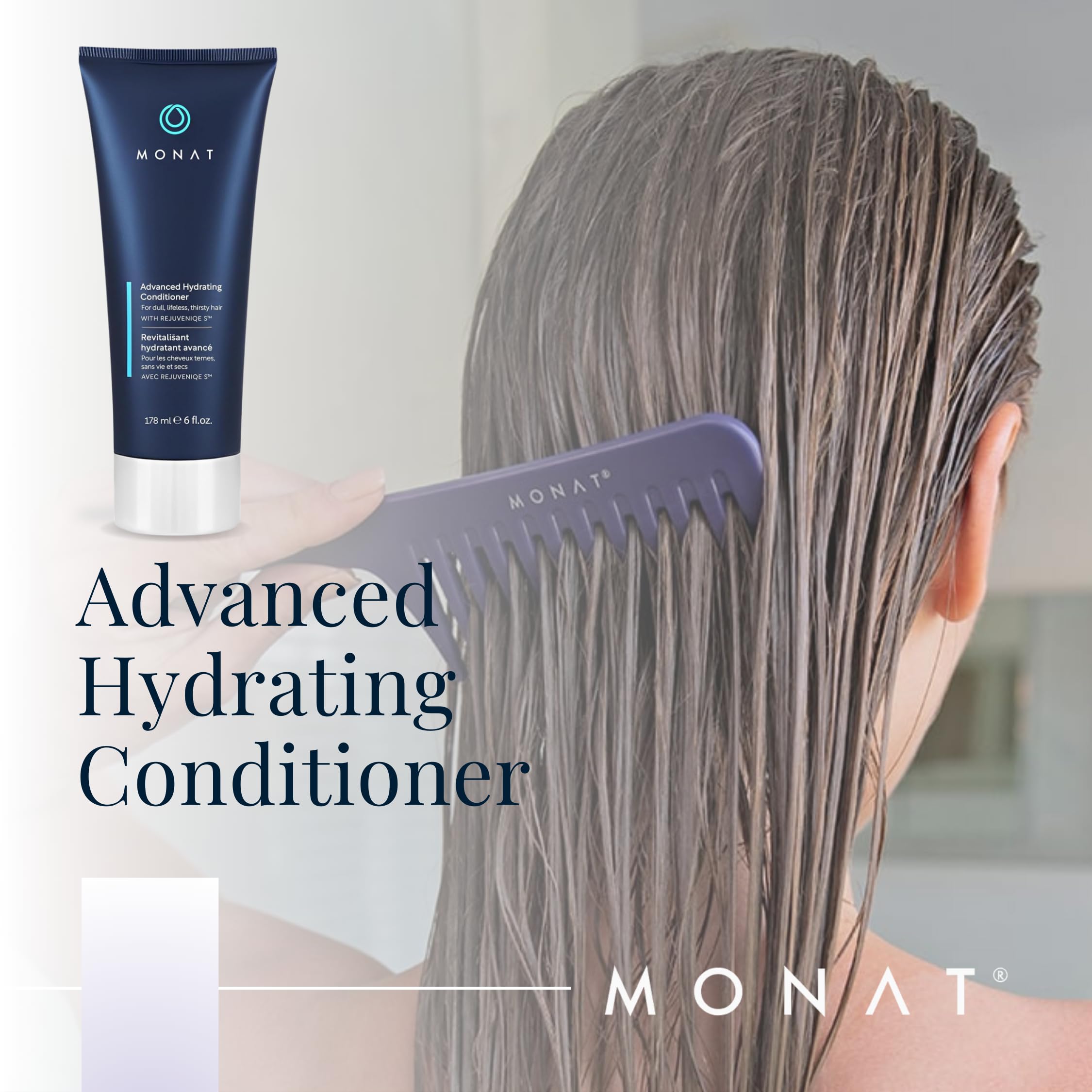 MONAT Advanced Hydrating Conditioner - Lightweight, Hyaluronic Acid-Infused Moisturizer for Fine to Medium Hair, Color-Safe, 178ml (6 fl. oz.)
