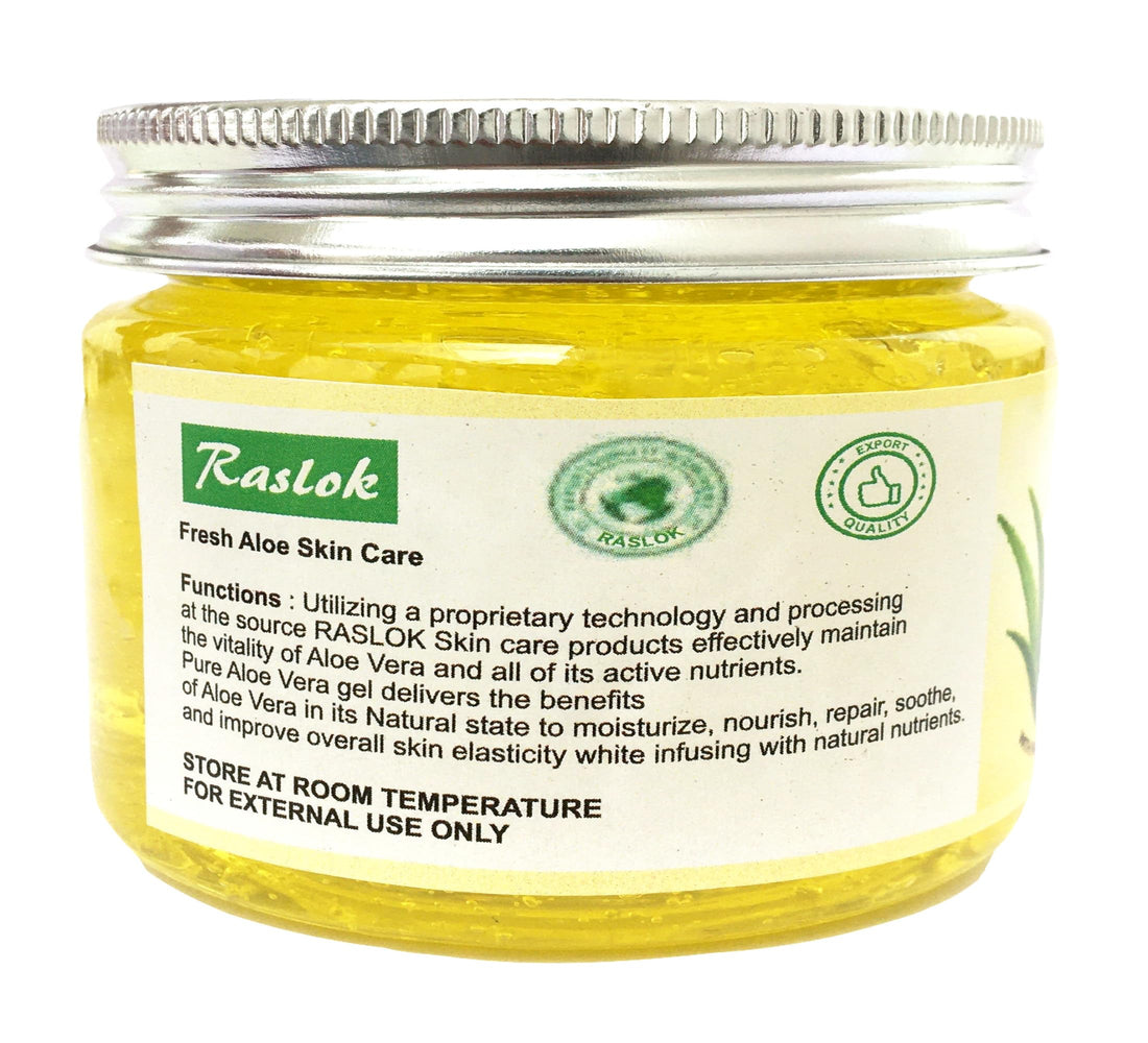 Raslok Aloe Vera Gel Pure Natural Organic Aloe Gel For Moisturizing Face Skin & Hair Care (Papaya, 11.46 OZ)