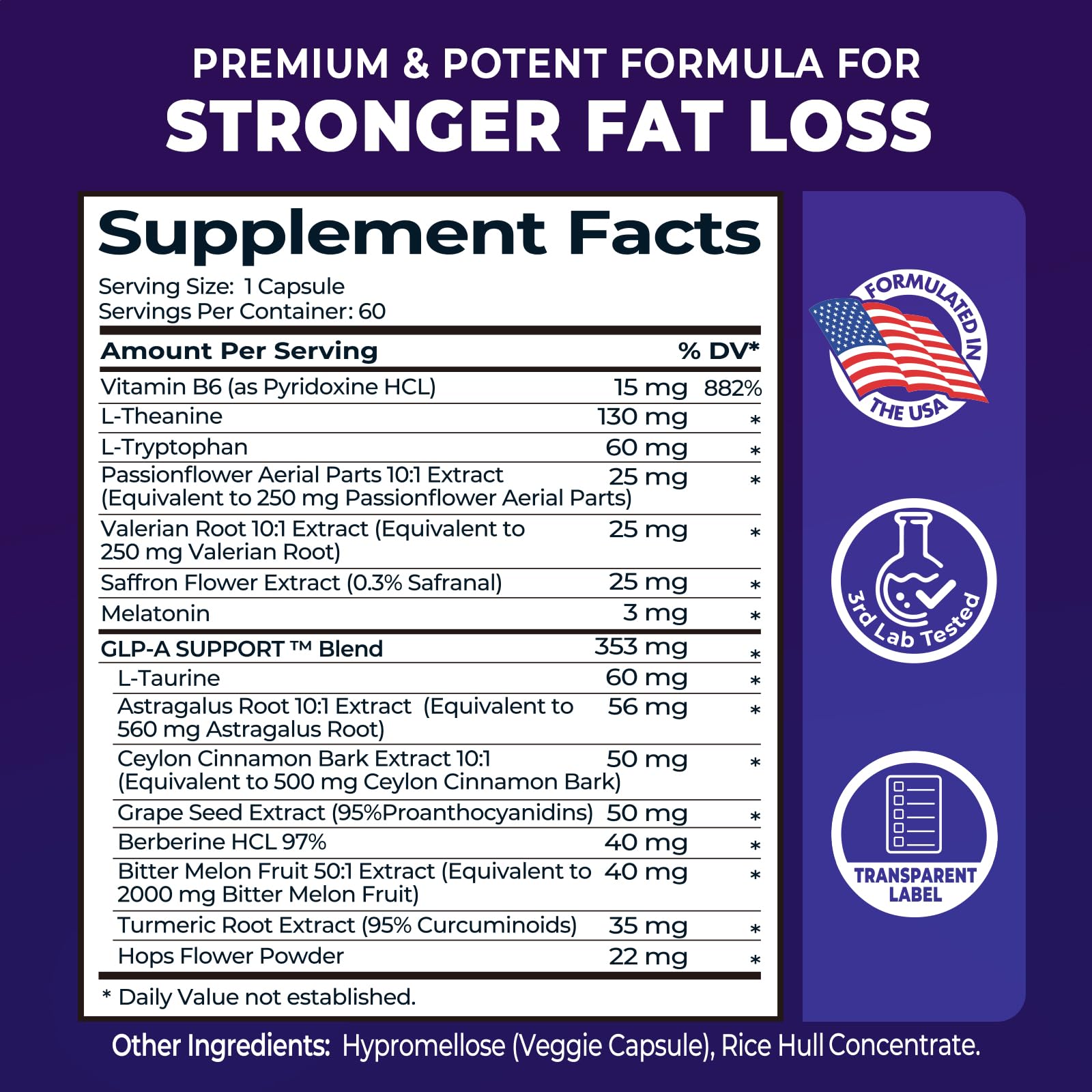 Sleep Burn Night Time Fat Burner,Night Shred Fat Burner and Natural Sleep Support for Men and Women,Metabolism Booster with Vitamin B6,L-Theanine Melatonin Astragalus Ceylon Cinnamon Berberine 60ct