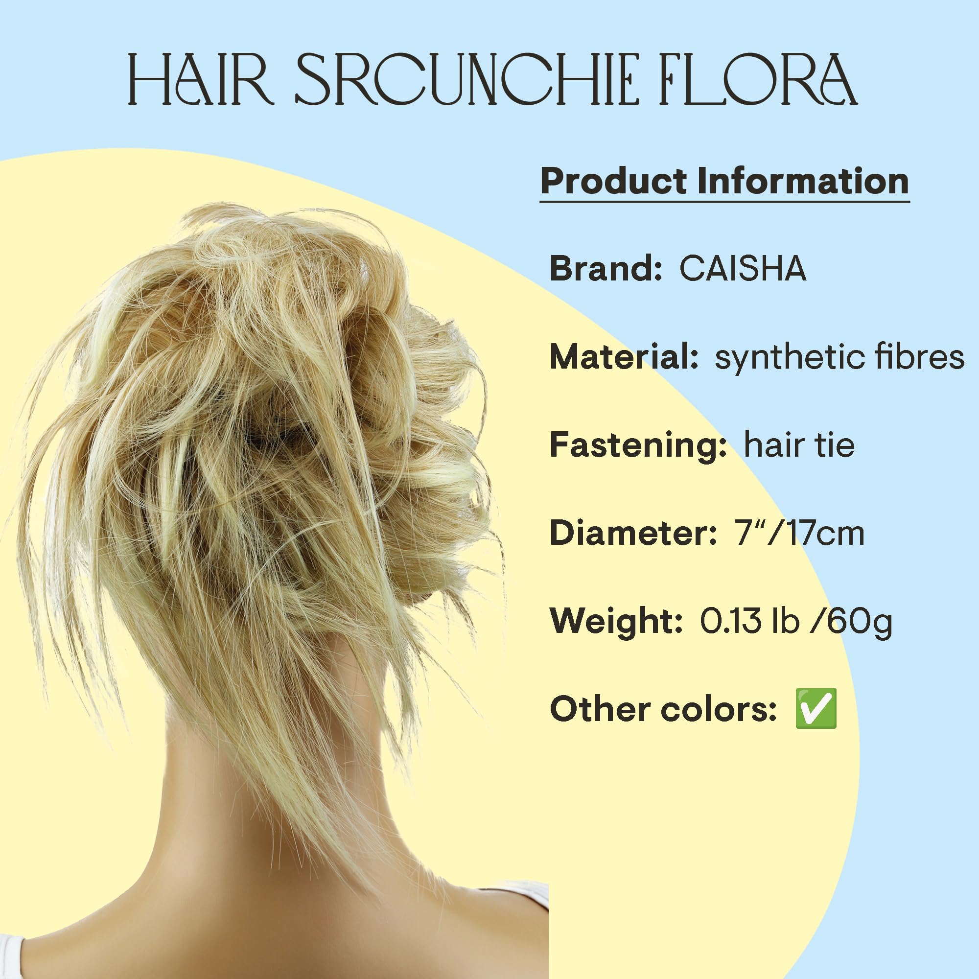 Blonde Mix # 28T613 G11F: Prettyshop Hairpiece Hair Rubber Scrunchie Scrunchy Updos Voluminous Wavy Messy Bun Blonde Mix # 28T613 G11F
