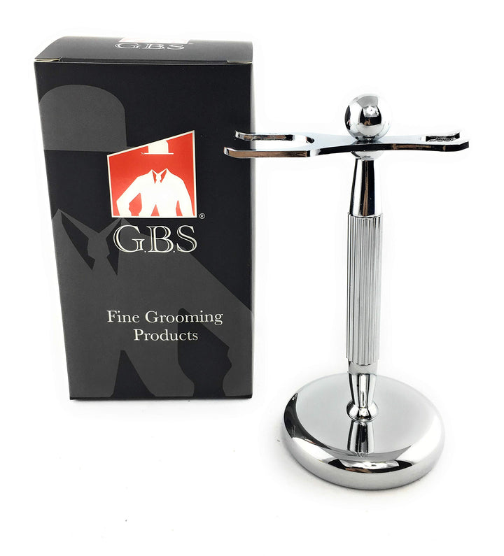 Brush and Razor Stand -- All chrome will fit all kinds of brushes and razors!