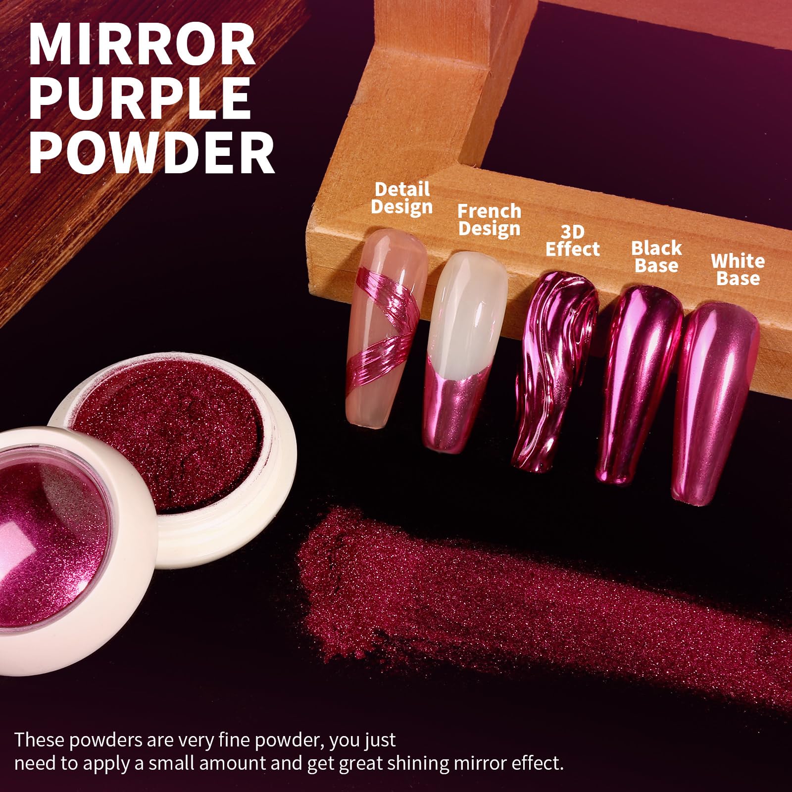 Teenitor Chrome Nail Powder with 3D Nail Gel, Nail Supplies Chrome Powder for Nails Gold Chrome Nail Powder, Nail Art Tools White Pearl Chrome Nail Powder