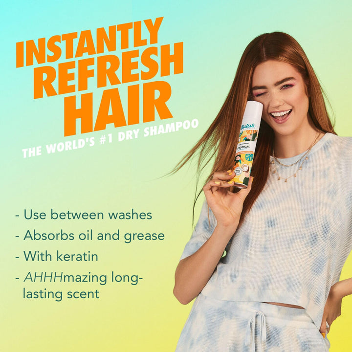 Batiste Tropical Dry Shampoo, Waterless Shampoo, 3.81oz 3 pack