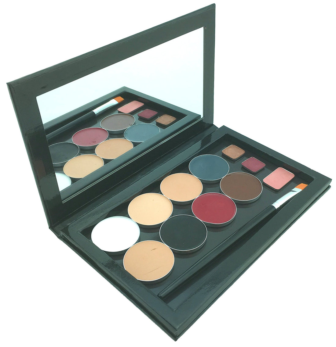 Large Empty Magnetic Makeup Palette with Mirror and 20 Metal Stickers for Customizing Eyeshadows, Highlighters, and Blushes