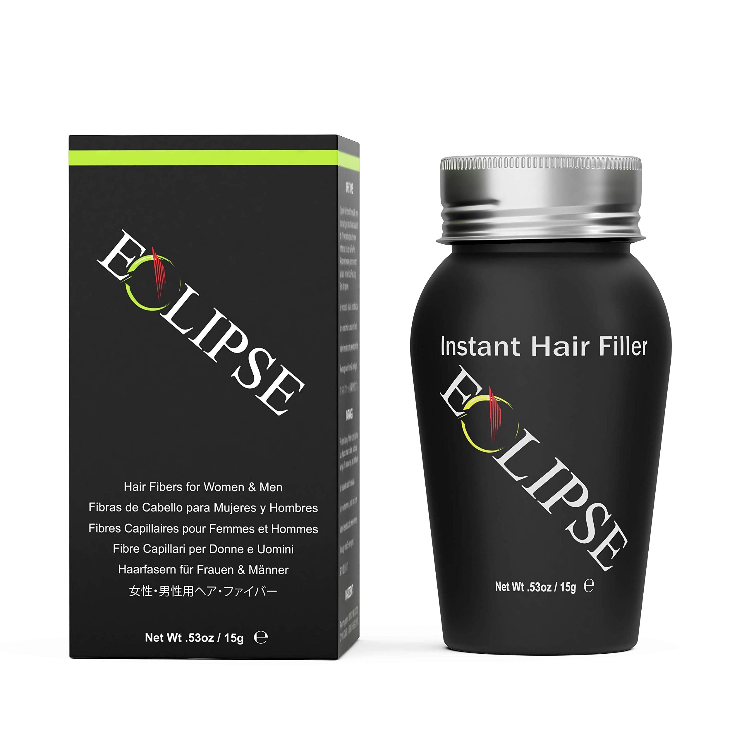 Eclipse Hair Fibers for Thinning Hair (DARK BLONDE) For Women & Men - 100% Undetectable Fibers - 15g Bottle - Completely Conceals Hair Loss in 15 Seconds