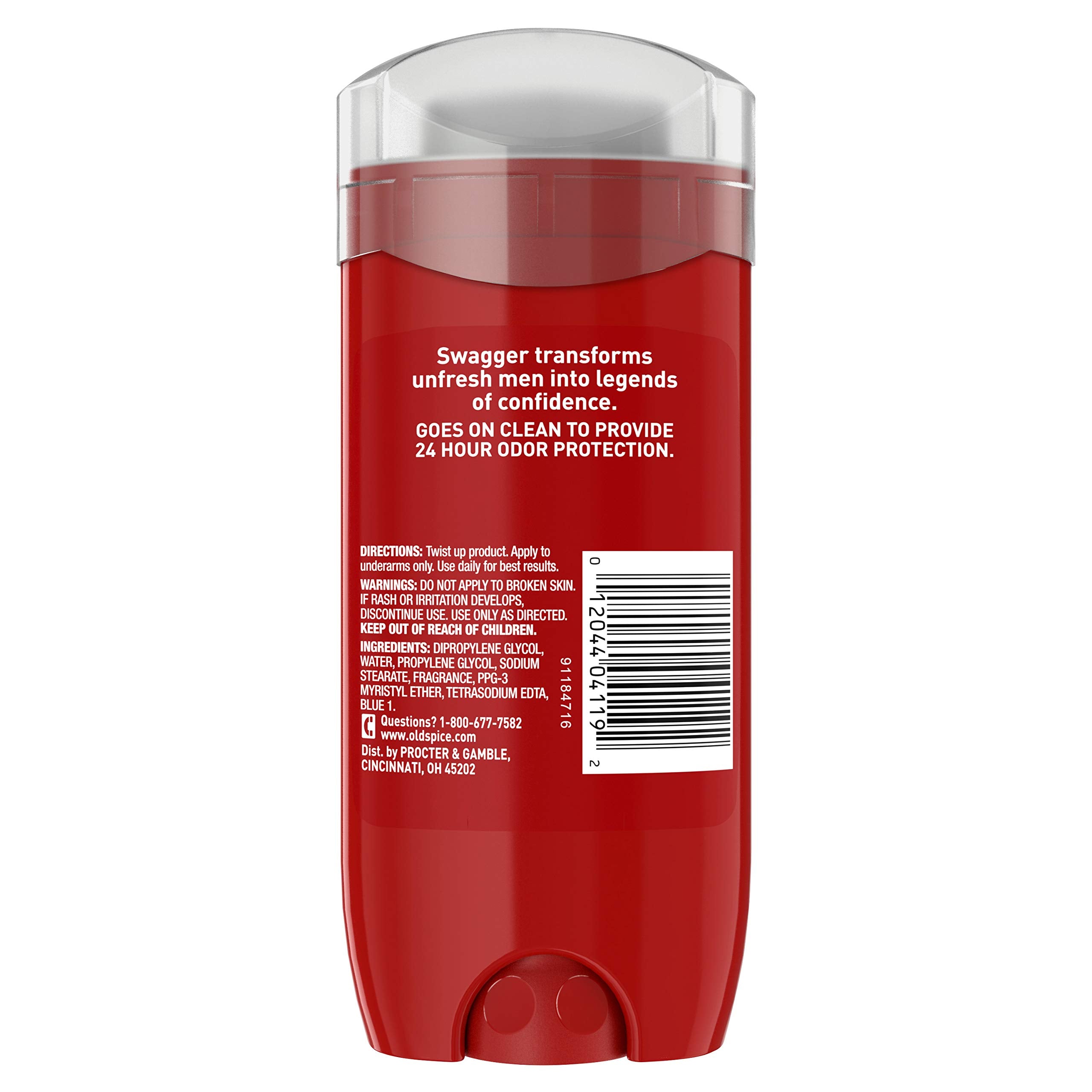 Old Spice Red Zone Collection Invisible Solid Men's Deodorant, Swagger Scent - 3.8 Oz