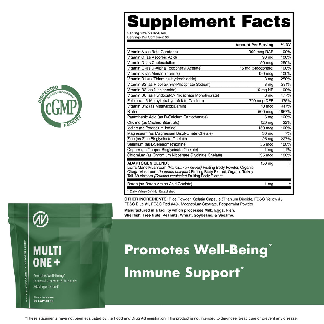 MultiOne Men & Women’s Daily Multivitamin - Essential Nutrients and Minerals for Optimal Health (60 Capsules)