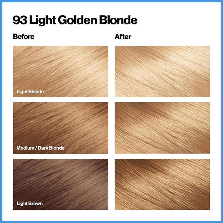 Revlon Total Color Permanent Hair Color, Clean and Vegan, 100% Gray Coverage Hair Dye, 93 Light Golden Blonde, 3.5 oz