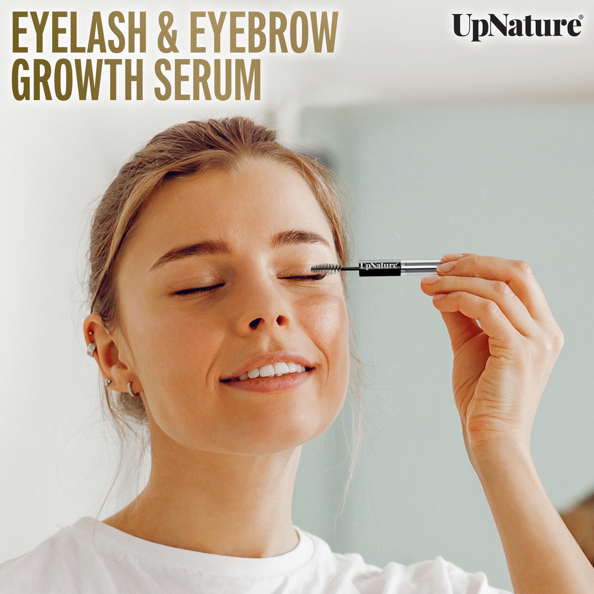 UpNature Organic Castor Oil for Eyelashes – Lash Serum for Eyelash Growth with Hexane-Free Cold-Pressed Oil (2oz) Includes Mascara Tube