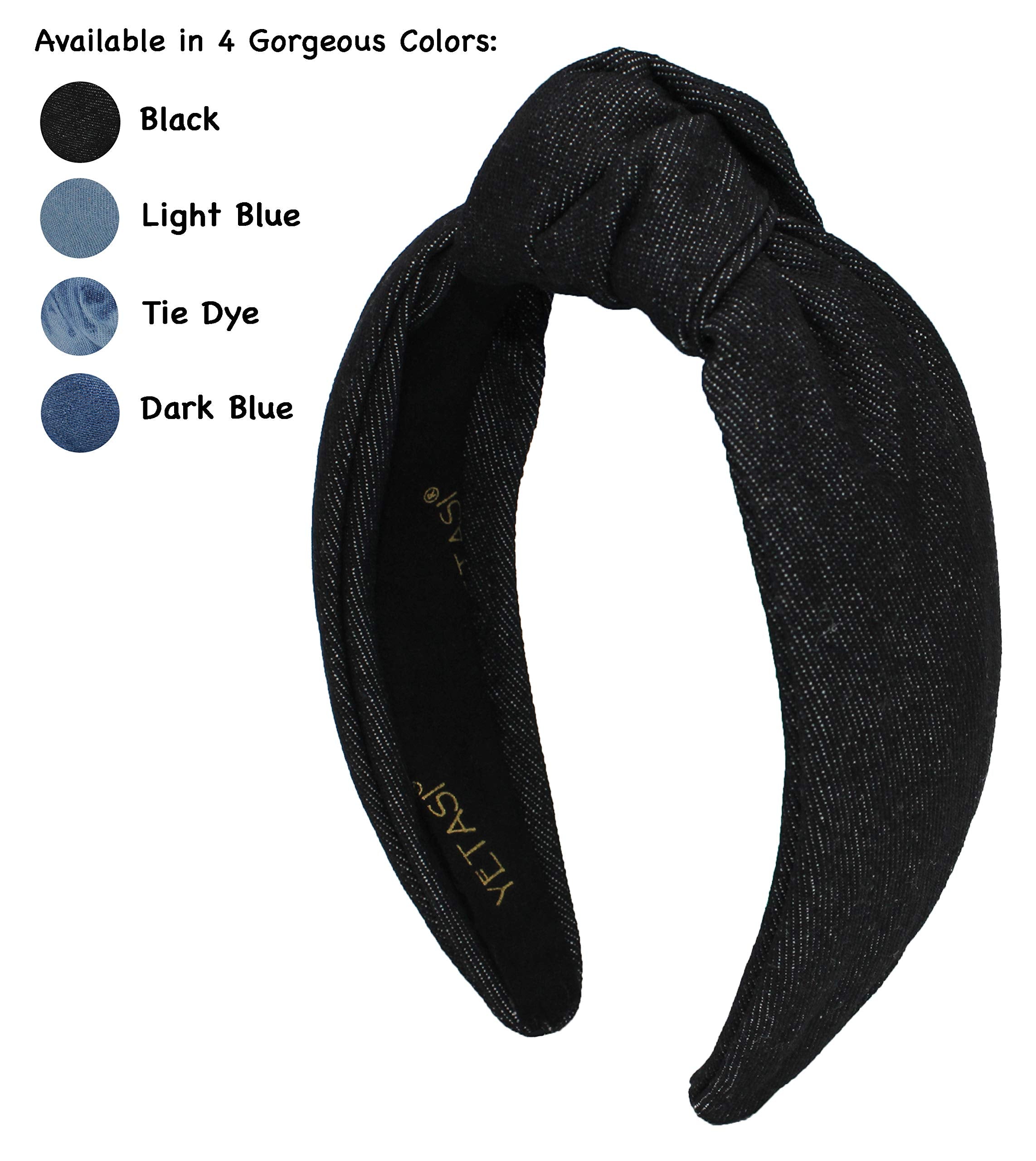 Black Denim Headbands for Women Go with Everything. Knotted Headbands for Women are Brilliant for Occasions. Dark Jean Headband for women Fashion is Adjustable. Trendy Comfortable Black headband