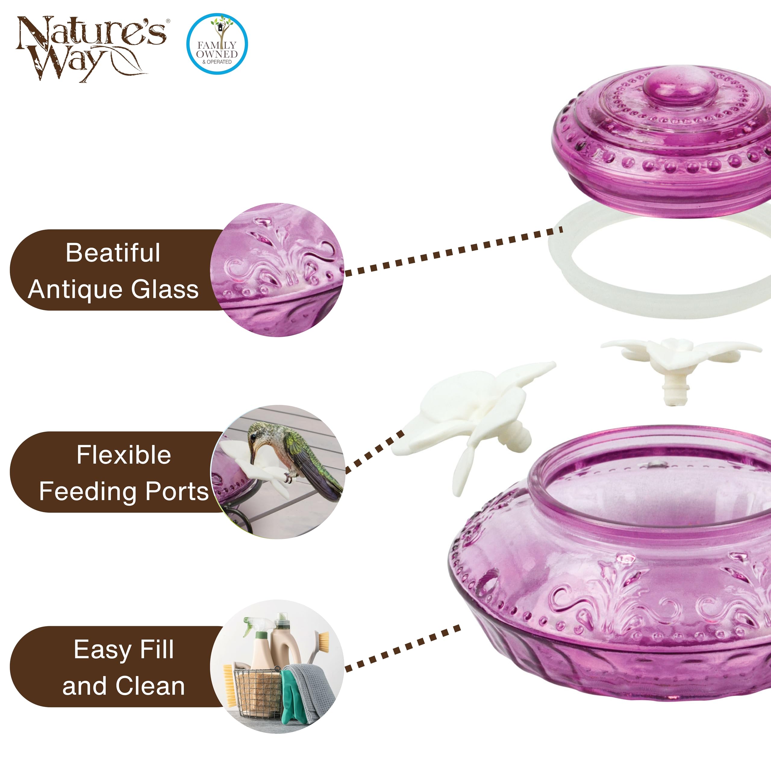 Nature's Way Bird Products ANTHF1 Antique Top-Fill Hummingbird Feeder