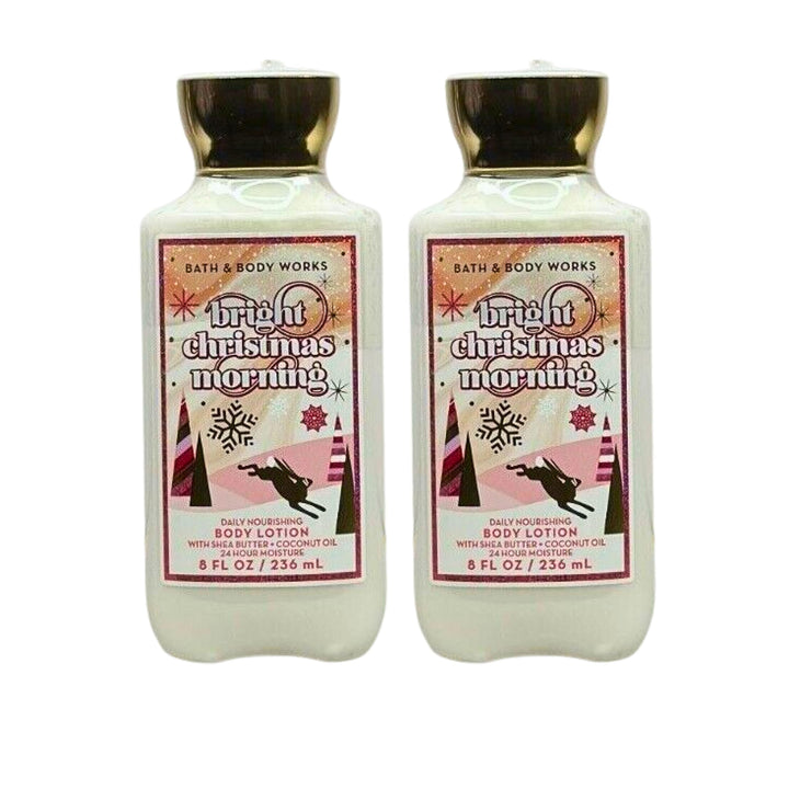 Bath & Body Works Body Lotion Pack of 2, 8oz Each (Bright Christmas Morning)