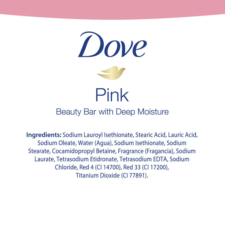 Dove Beauty Bar For Softer Skin Pink More Moisturizing Than Bar Soap 3.75 oz 20 Bars