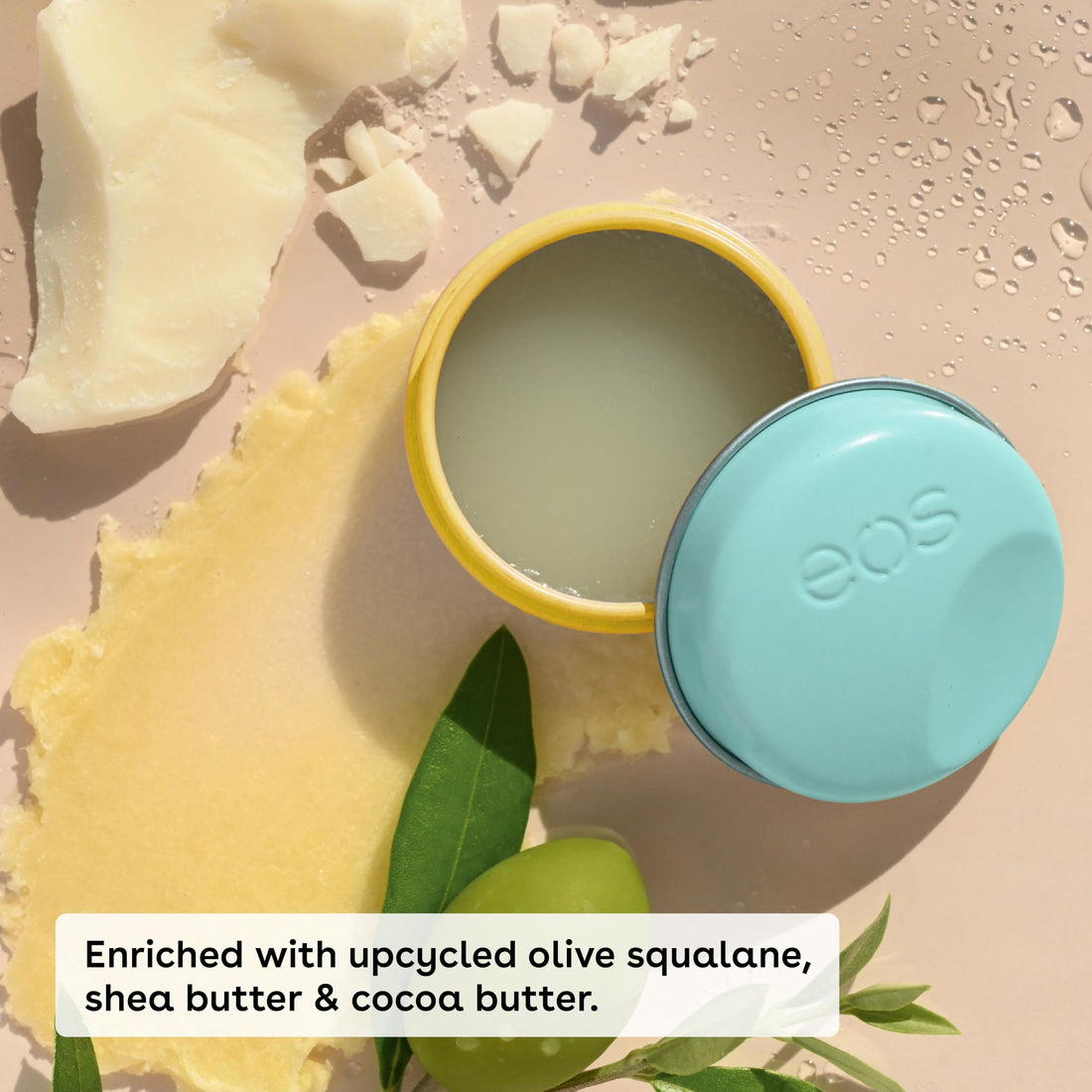 eos Plant-Based Vegan Lip Salve - Sweet Mint, 100% Natural Formula, Cocoa Butter Lip Balm with Upcycled Olive Squalane, Cruelty-Free, 0.42 oz