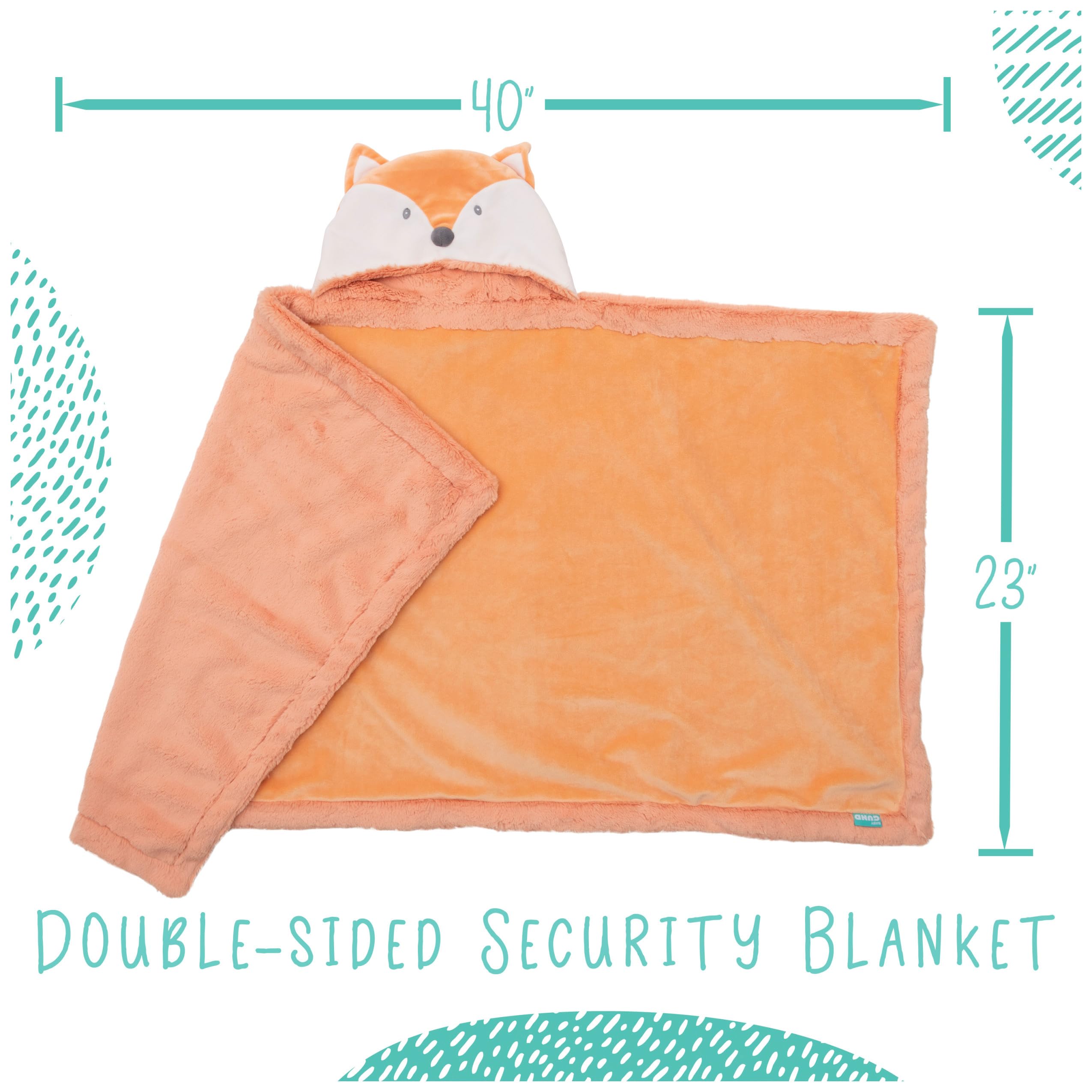 GUND Baby Lilââ‚¬â„¢ Luvs Hooded Blanket, Emory Fox, Ultra Soft Plush Security Blanket for Babies and Newborns