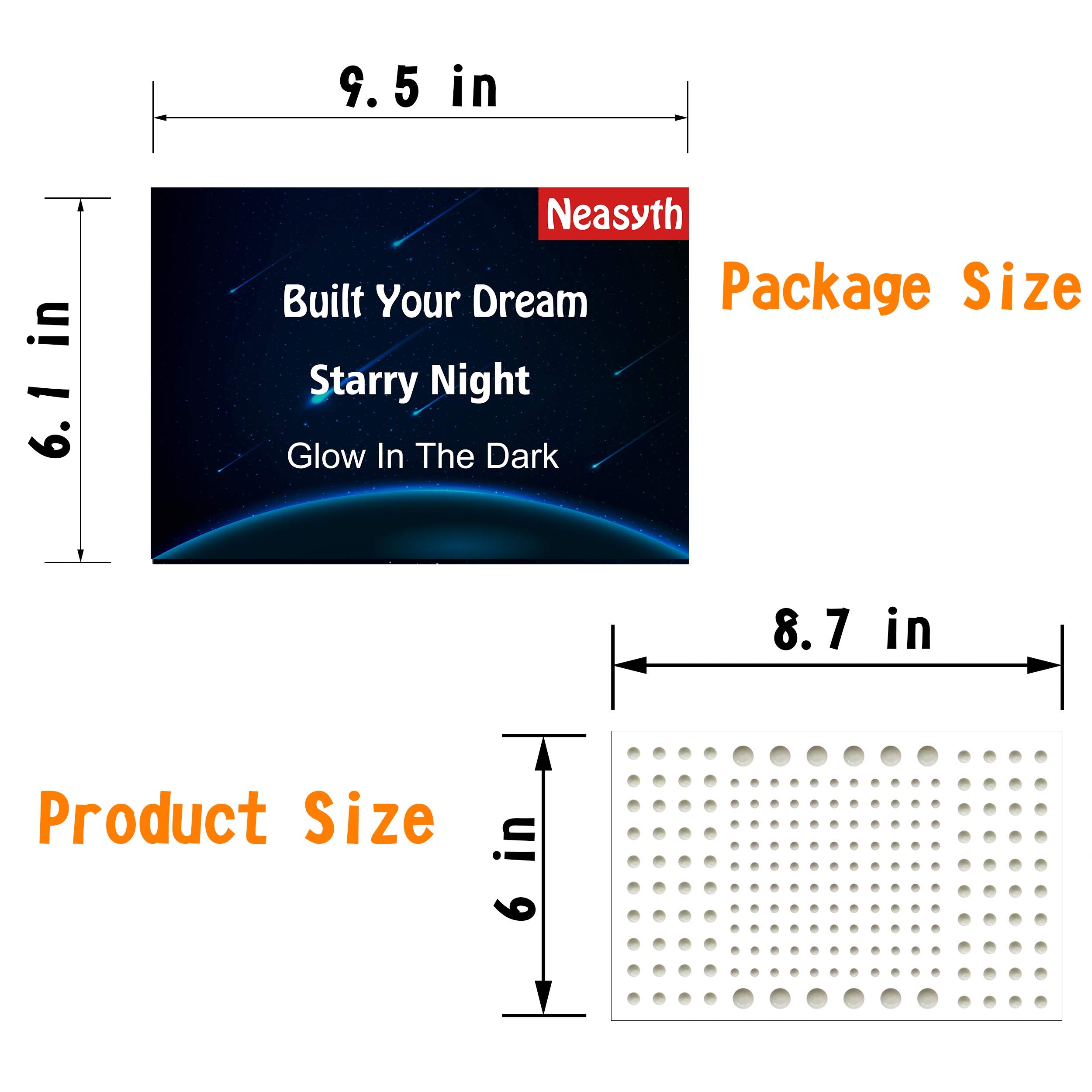 808 PCS Glow in The Dark Stars for Ceiling, Glowing Wall Decals Decor Stickers,(404 Pcs Green and 404 Sky Blue) 3D Adhesive Dots Decor Starry Sky Decor for Kids Bedroom or Birthday Gift