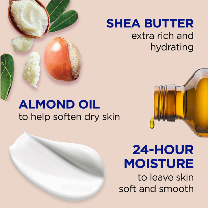 Dr Teal's Body Lotion, Shea Butter & Almond, 18 oz (Pack of 3)