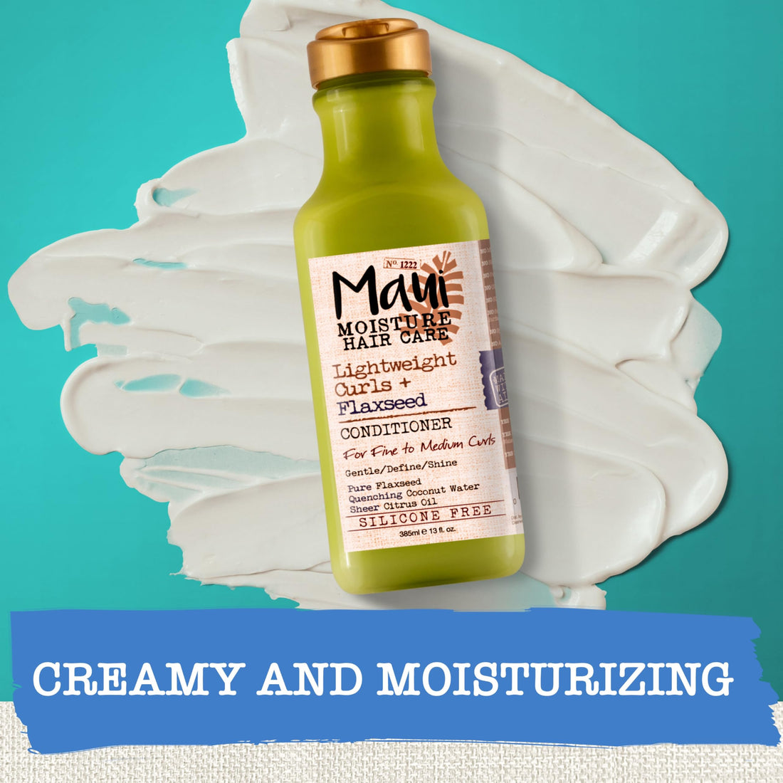 Maui Moisture Lightweight Curls + Flaxseed Conditioner, Conditioning, Paraben Free, Silicone Free, 13 Fl Oz