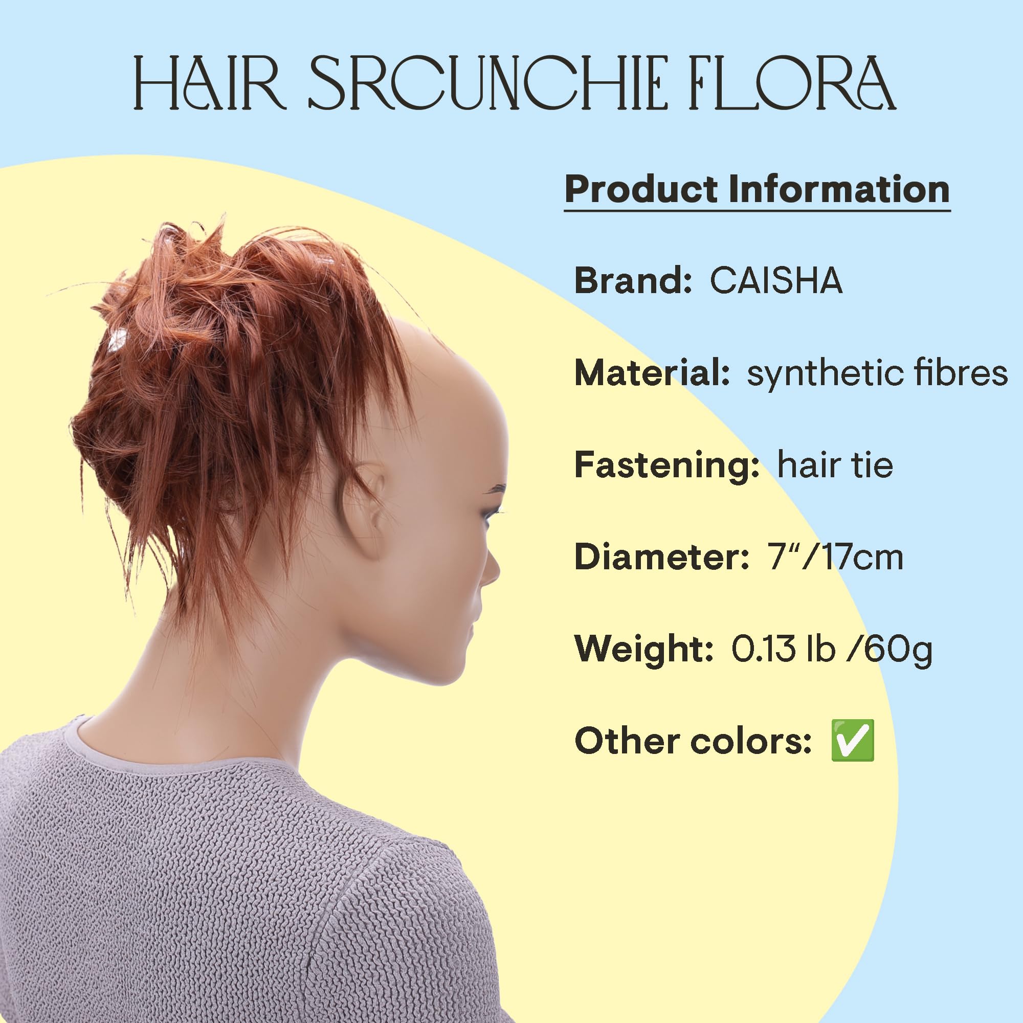 Copper Brown # 350 G14F: Prettyshop Hairpiece Hair Rubber Scrunchie Scrunchy Updos Voluminous Wavy Messy Bun Copper Brown # 350 G14F