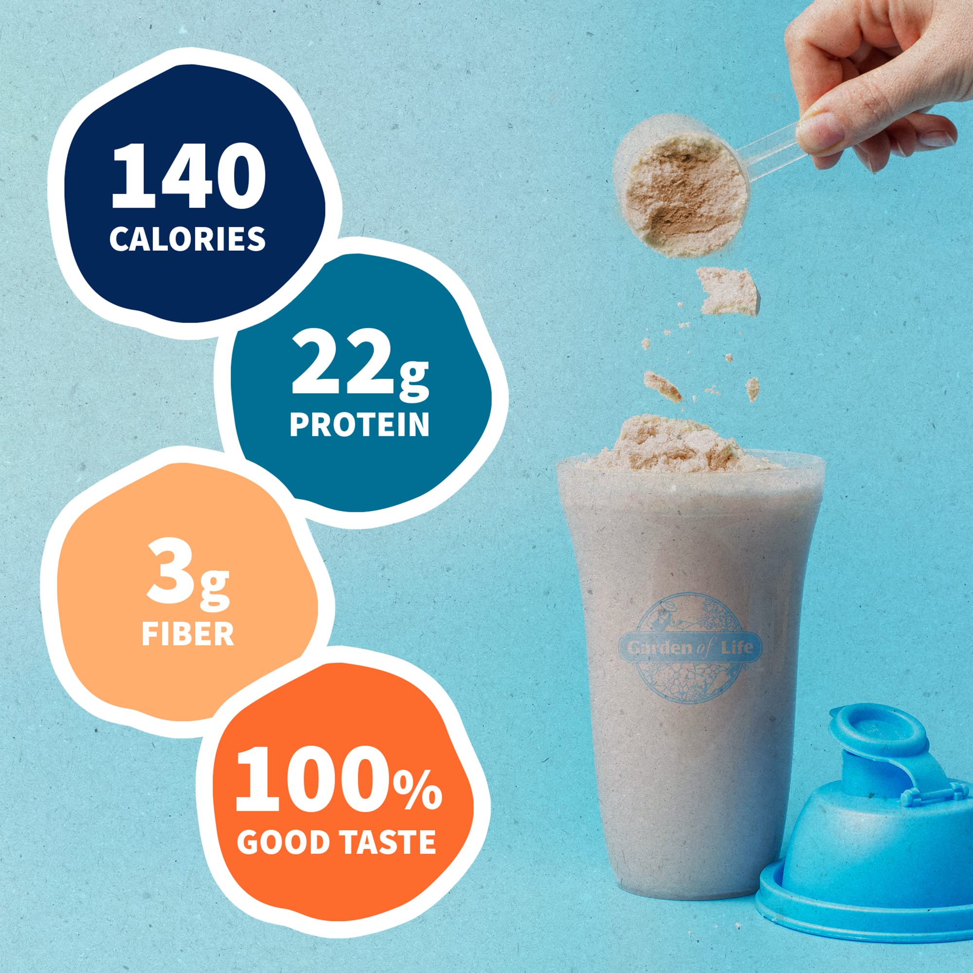 Garden of Life Raw Organic Protein Vanilla Chai Powder, 20 Servings, Certified Vegan, Gluten Free, Organic & Non-GMO, Plant Based Sugar Free Protein Shake, Probiotics & Enzymes, 4g BCAAs, 22g Protein