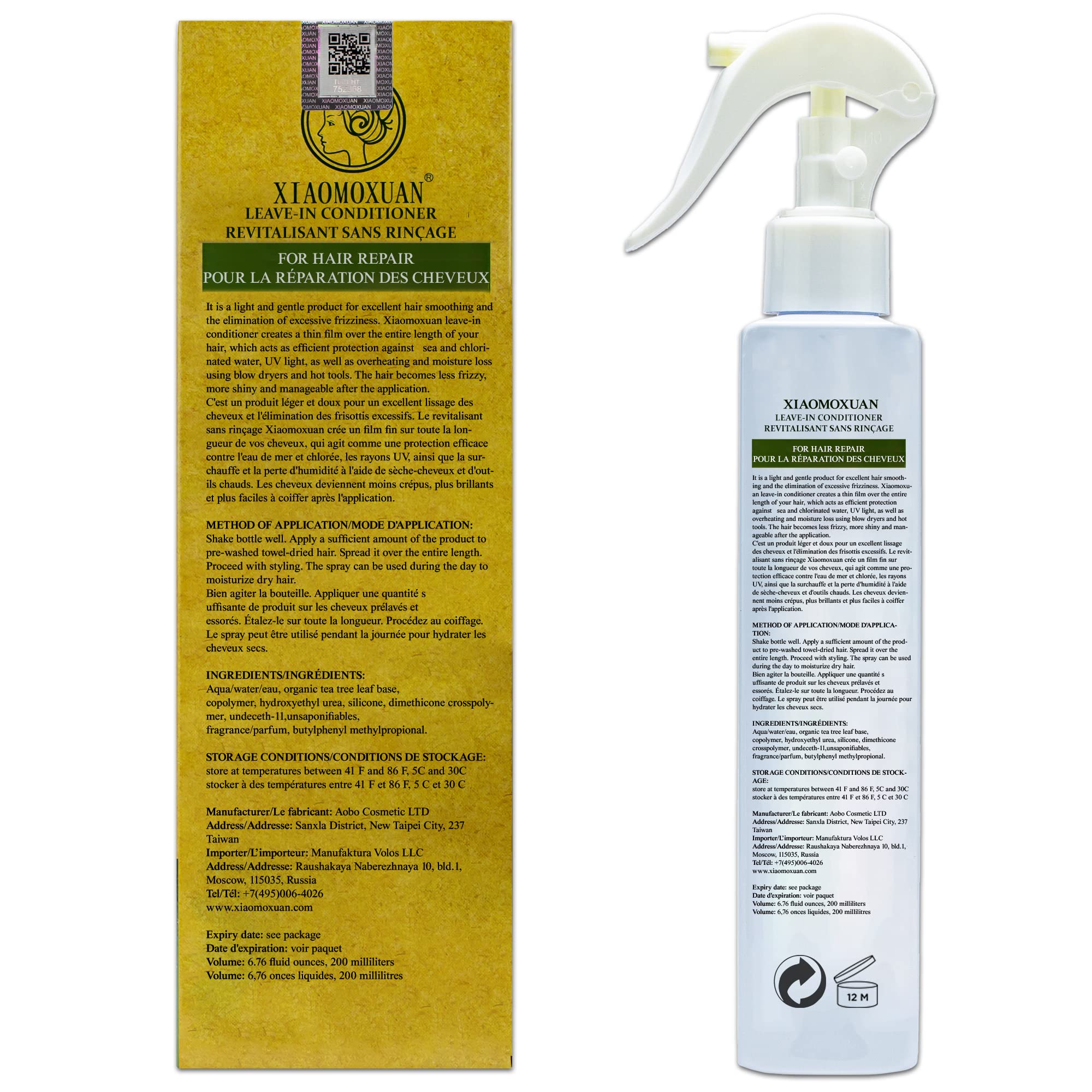 Xiaomoxuan Natural Tea Tree Leave-In Conditioner for Men and Women - Deep Conditioning Spray for Dry Hair Treatment - Hair Detangler Spray - Acondicionador para Cabello Maltratado