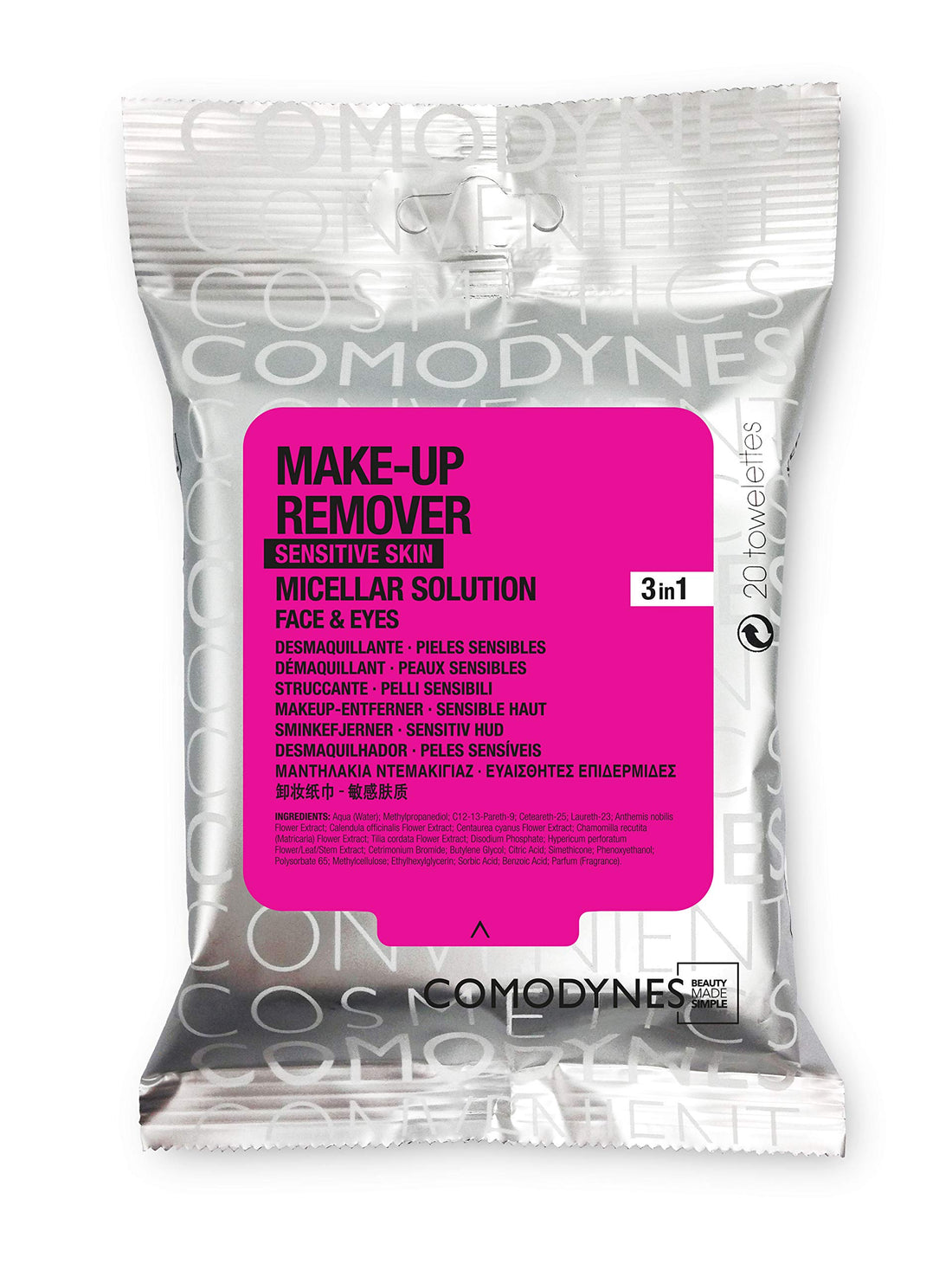 Comodynes Micellar Cleanser for Sensitive Skin, 20 Count