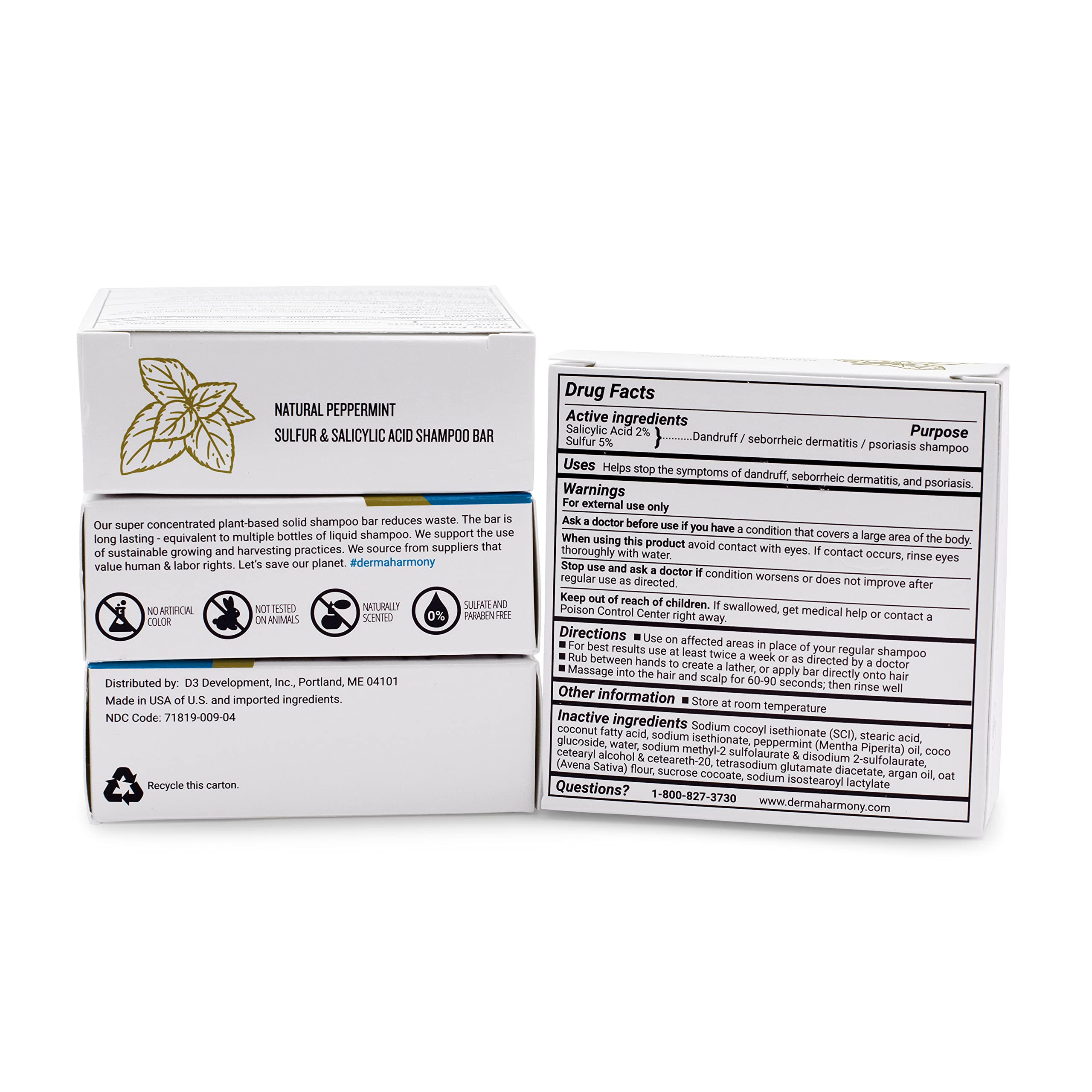 Dermaharmony 5% Sulfur 2% Salicylic Acid Shampoo Bar for Dandruff (4 oz)