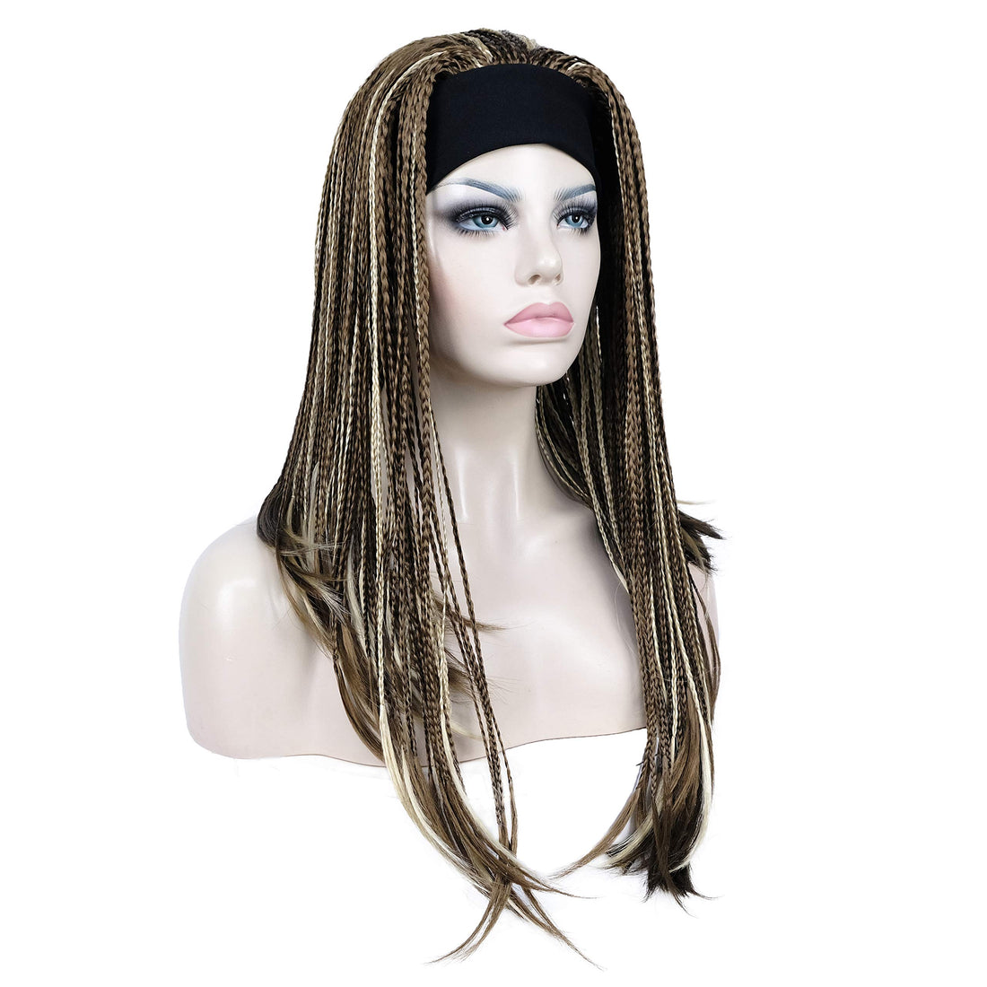 Aimole Long Braiding Crochet Hair Fully Hand Tied Twist Braided With Headband Half Wig(12TT26) : #12TT26