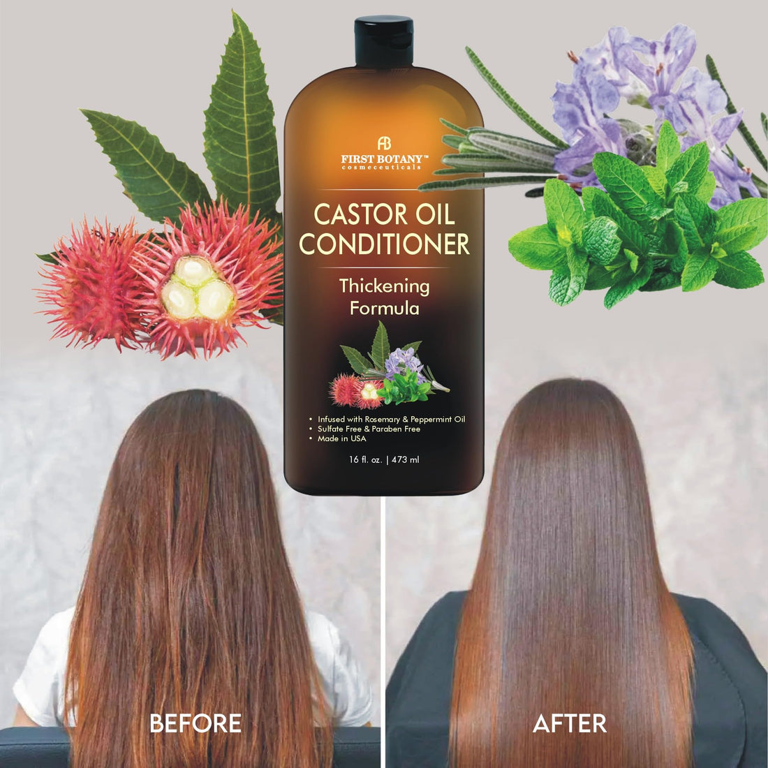 Castor Oil Conditioner - An Anti Hair Loss Conditioner Thickening formula For Hair Regrowth, Anti Thinning Sulfate Free For Men & Women Anti Dandruff Treatment 16 fl oz