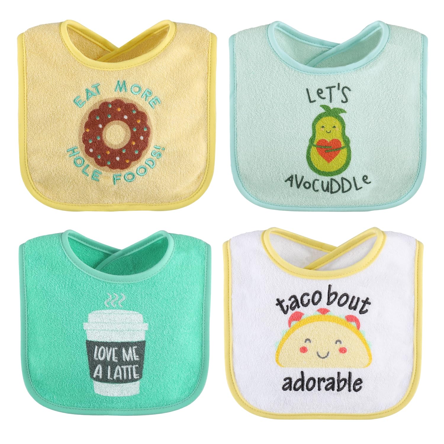 The Peanutshell Baby Boy or Girl Terry Bibs Set of 10-100% Cotton, Soft, Absorbent Baby Bibs, Unisex Toddler Boy or Girl Set, Newborn & Infant - Han-Gry