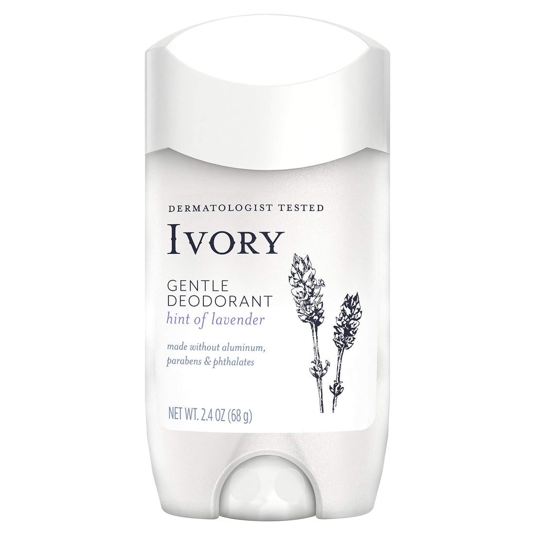Gentle Aluminum Free Ivory Deodorant, Hint of Lavender, 2.4 oz (Pack of 2)