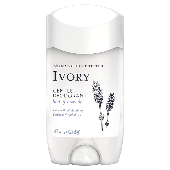 Gentle Aluminum Free Ivory Deodorant, Hint of Lavender, 2.4 oz (Pack of 2)