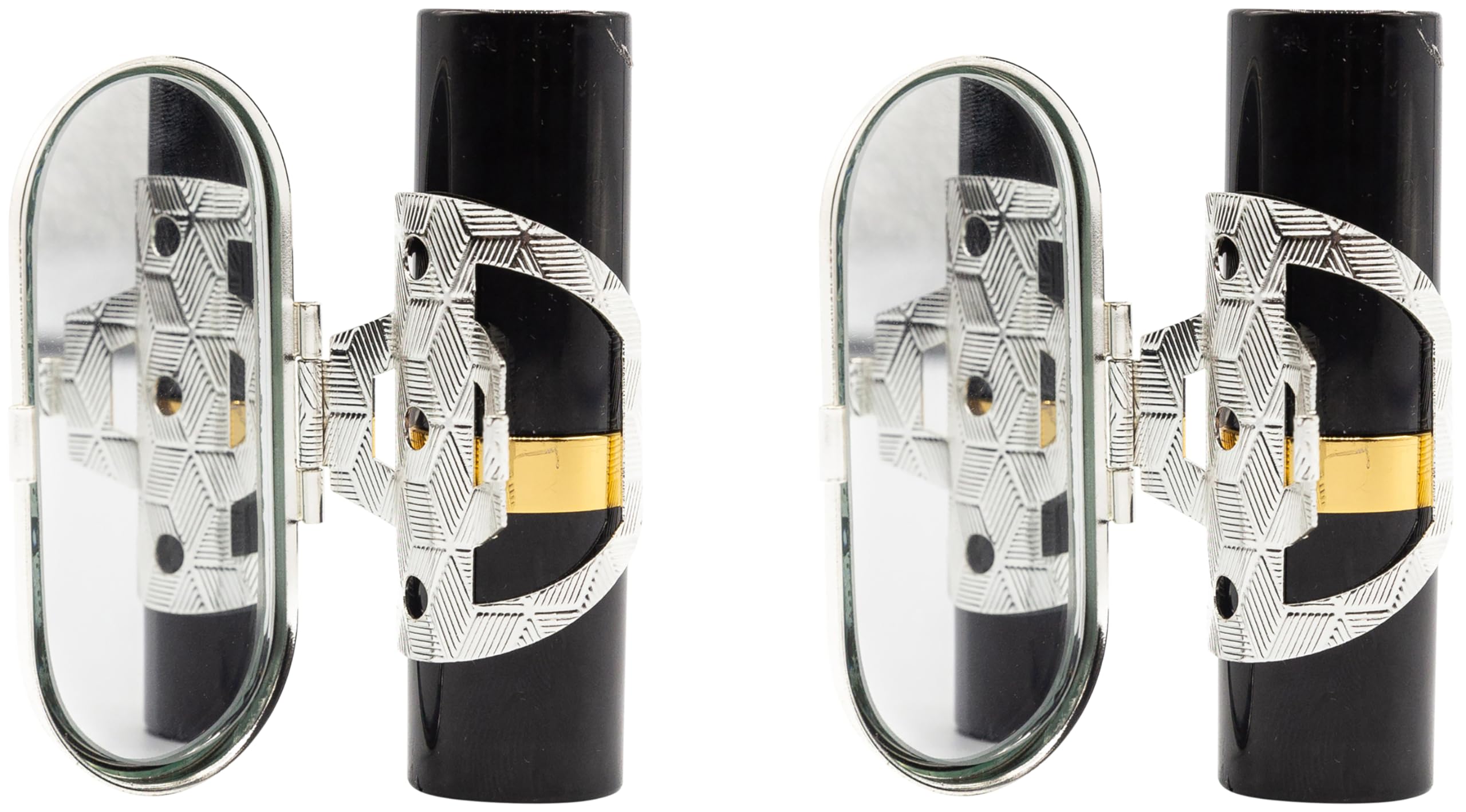 Stephanie Imports Set of 2 Clip-On Round Lipstick Mirrors (Retro Squares)