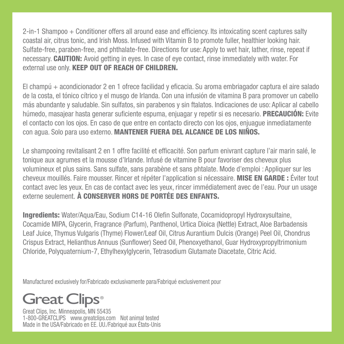 GREAT CLIPS LATITUDE 2-in-1 Shampoo + Conditioner | Daily Shampoo and Conditioner Set for Men | Promotes Full + Healthy Hair | 32oz