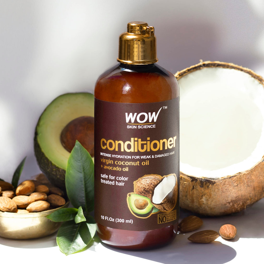 WOW Skin Science Hair Conditioner - Coconut & Avocado Oil - Restore Dry, Damaged Hair - Increase Gloss - Reduce Split Ends, Frizz - Sulfate, Silicones, Paraben Free - All Hair Types - 300 ml